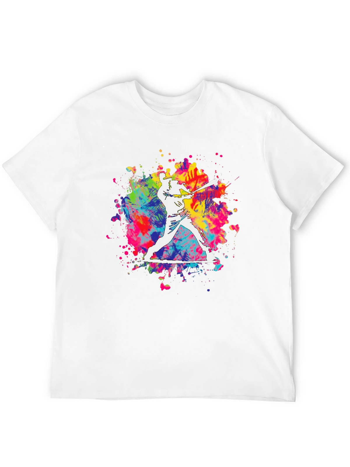 Baseball Splatter Graphic Tee - Bold Black T-Shirt