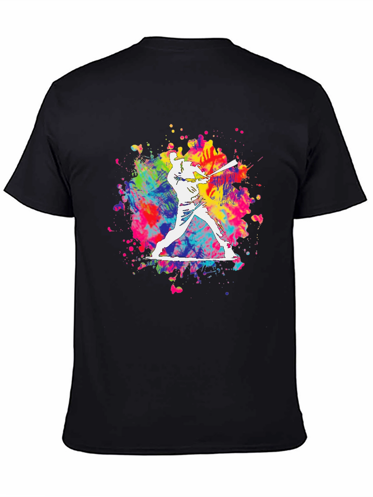Baseball Splatter Graphic Tee - Bold Black T-Shirt