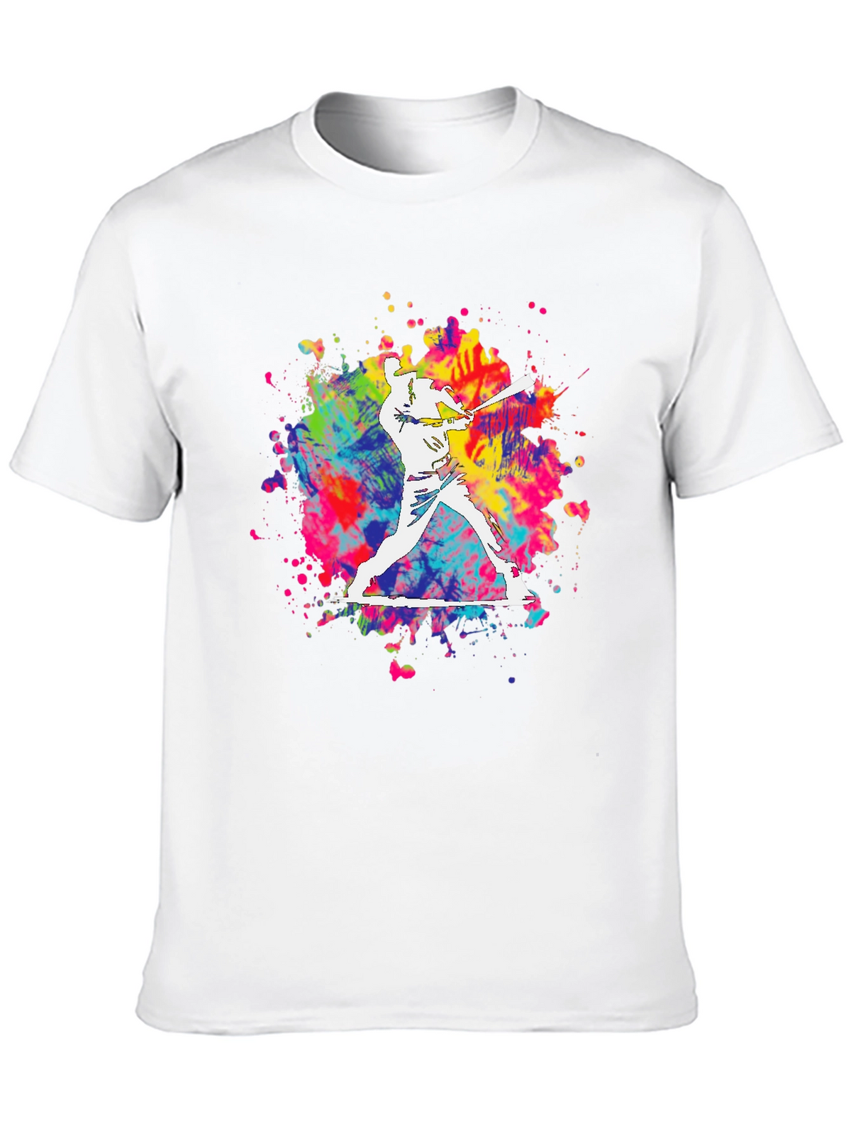 Baseball Splatter Graphic Tee - Bold Black T-Shirt