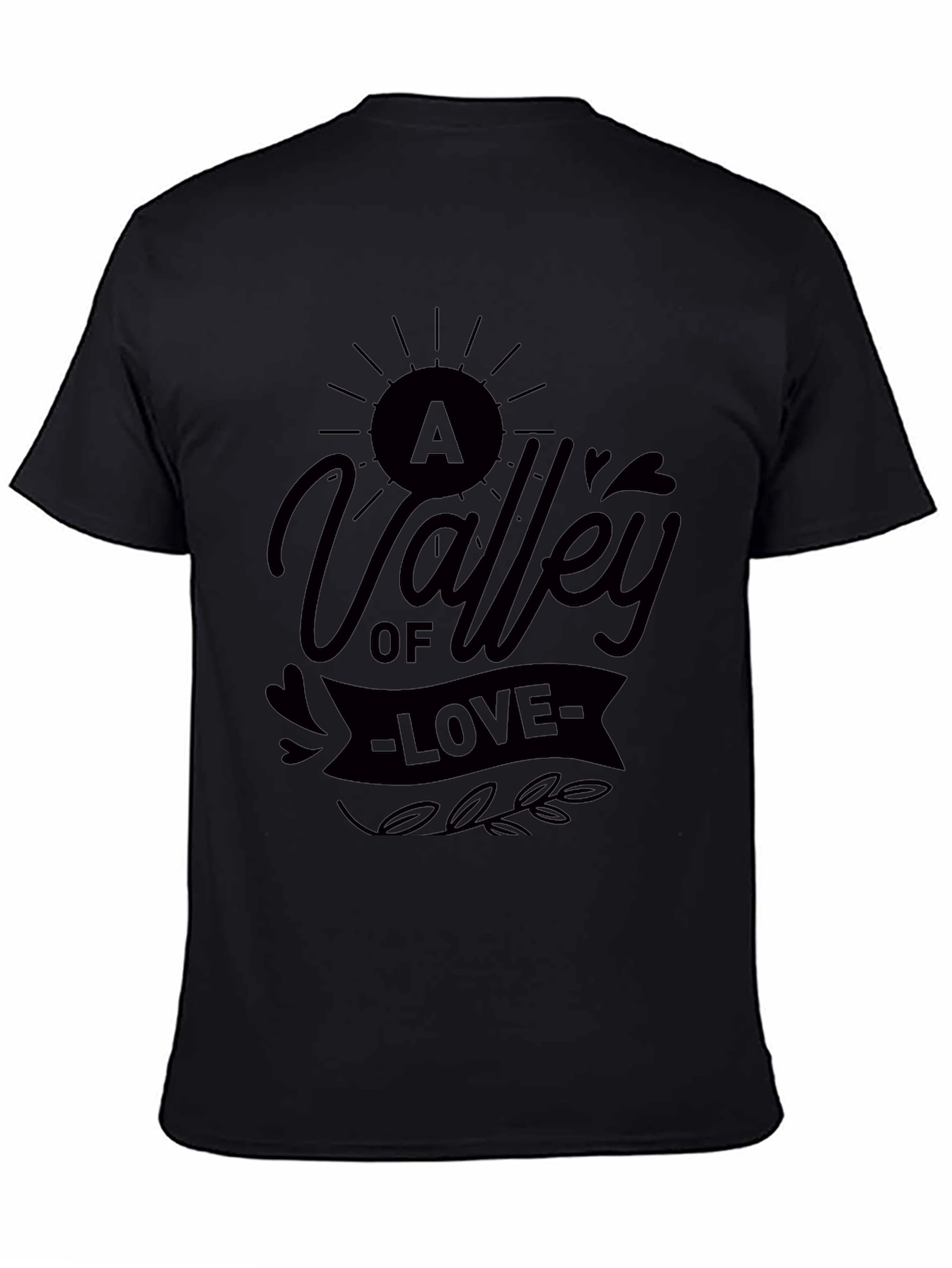 A Valley of Love Graphic Black T-Shirt