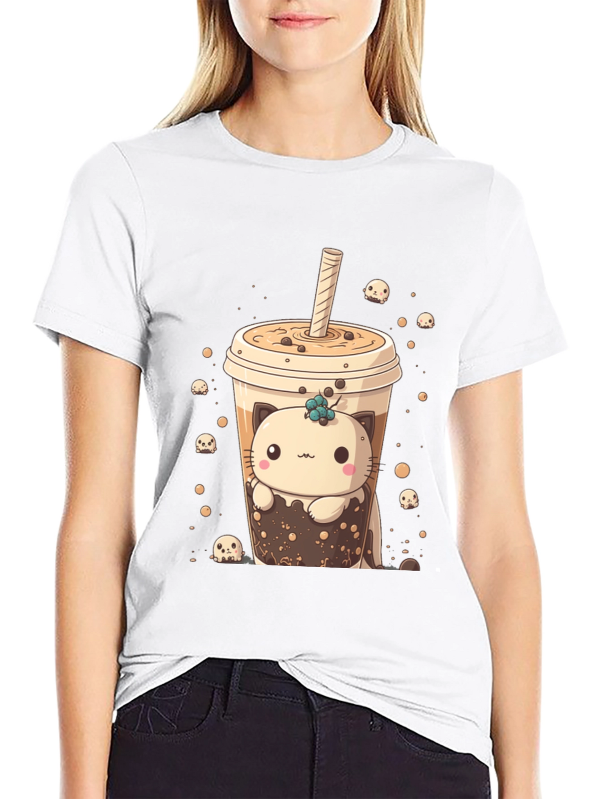 Kawaii Boba Cat T-Shirt