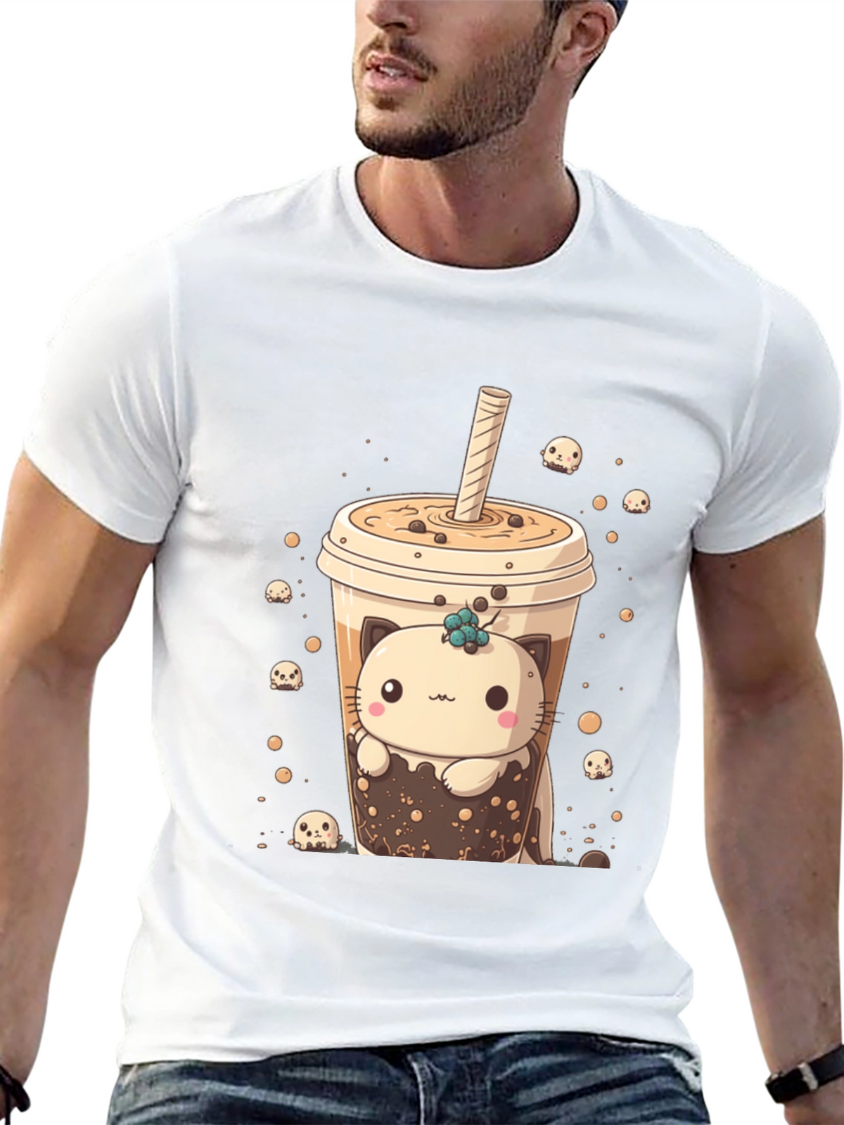Kawaii Boba Cat T-Shirt