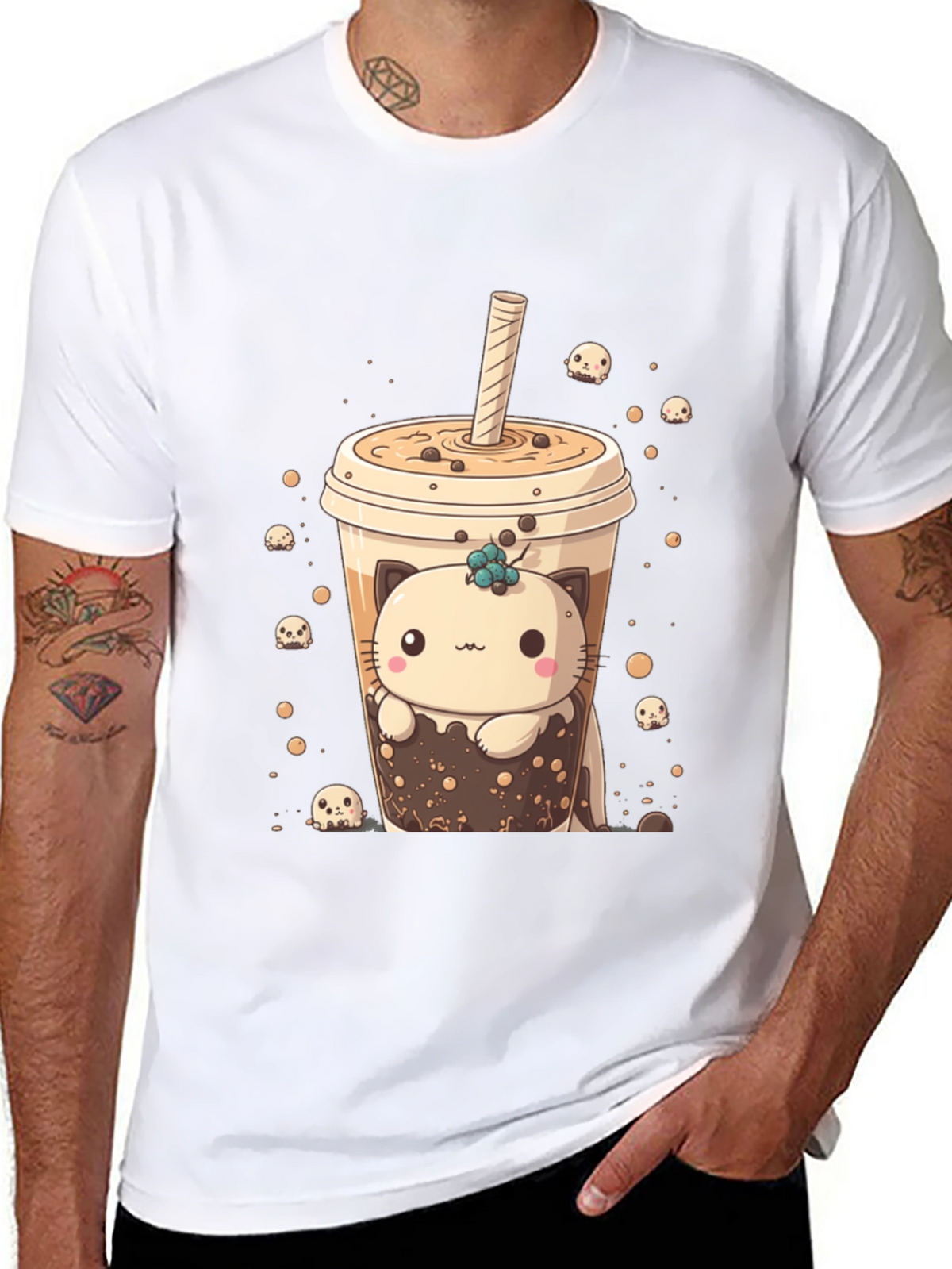 Kawaii Boba Cat T-Shirt