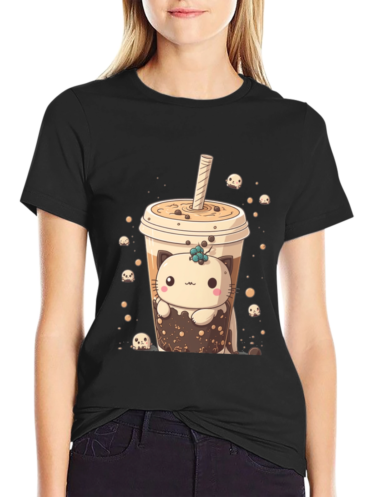 Kawaii Boba Cat T-Shirt