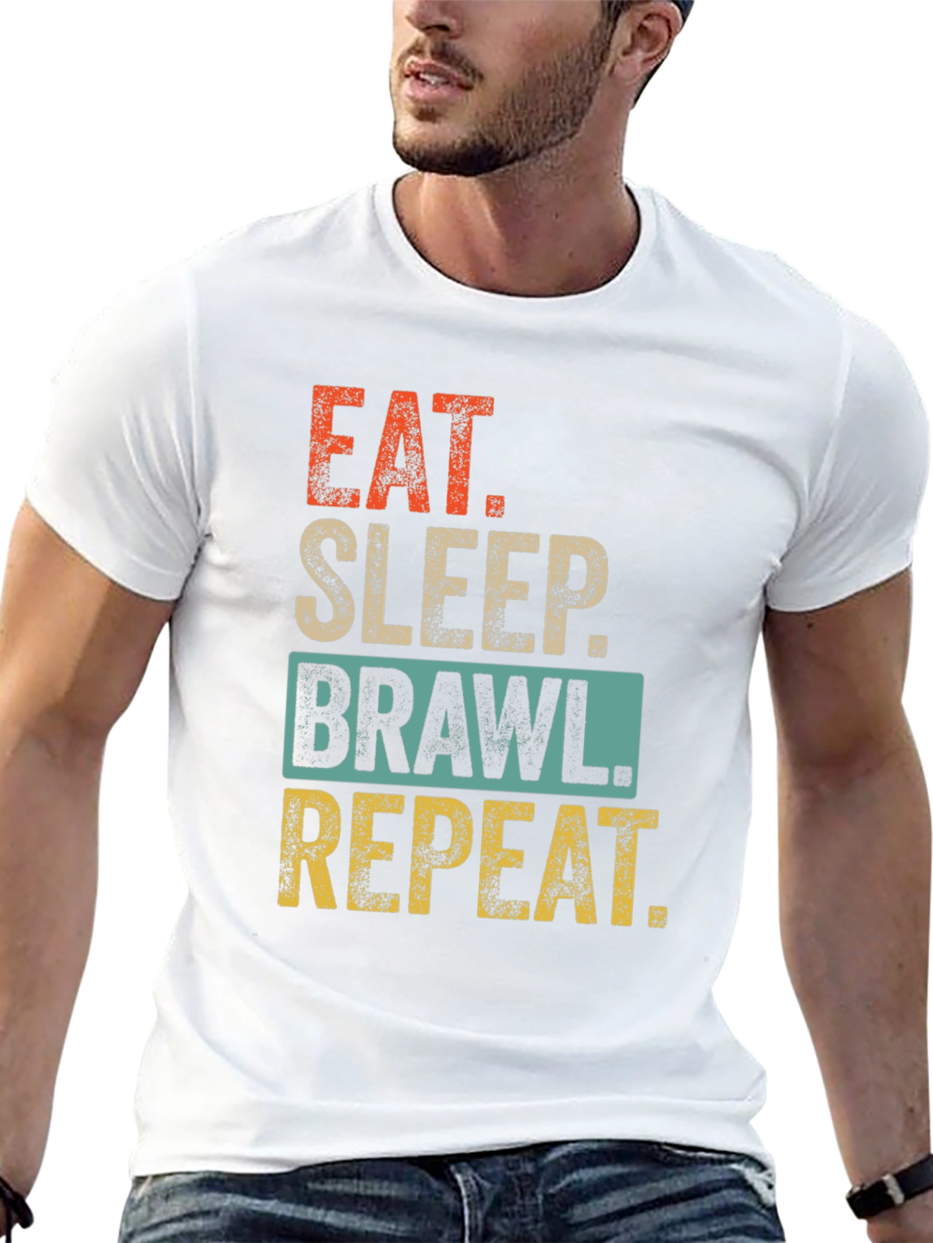 Eat Sleep Brawl Repeat Graphic Tee