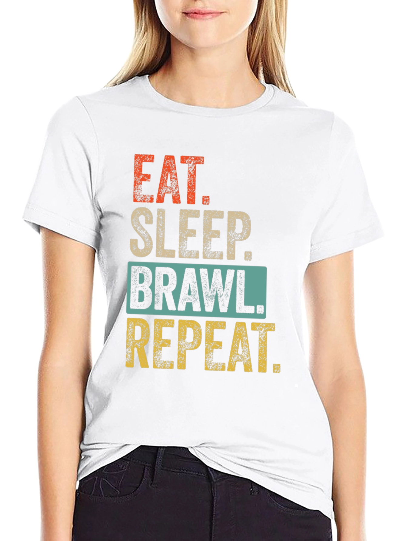 Eat Sleep Brawl Repeat Graphic Tee