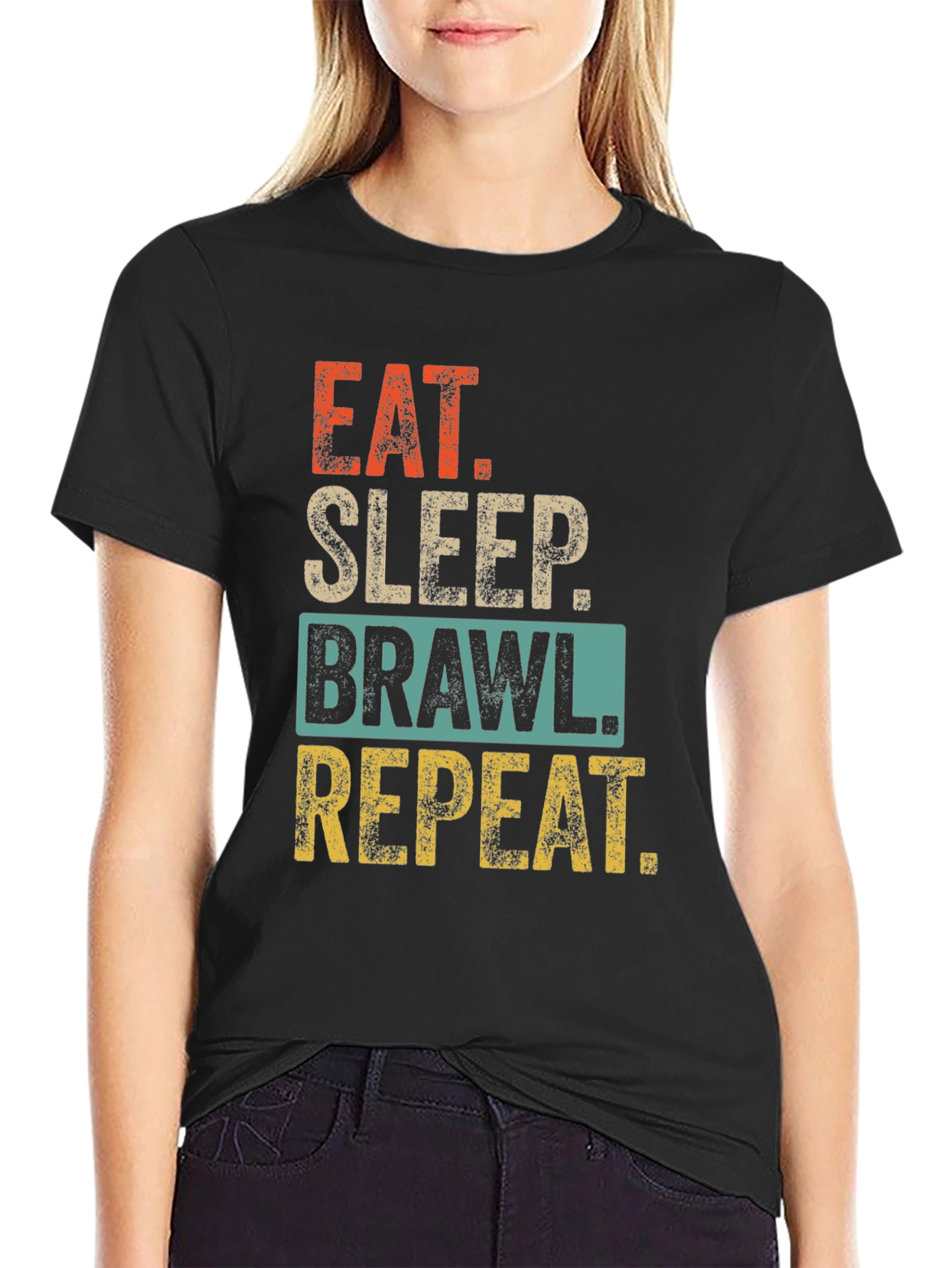Eat Sleep Brawl Repeat Graphic Tee