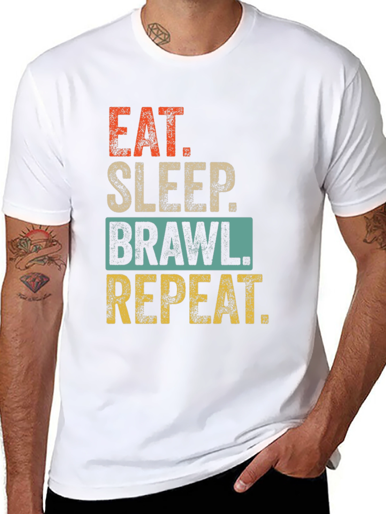 Eat Sleep Brawl Repeat Graphic Tee