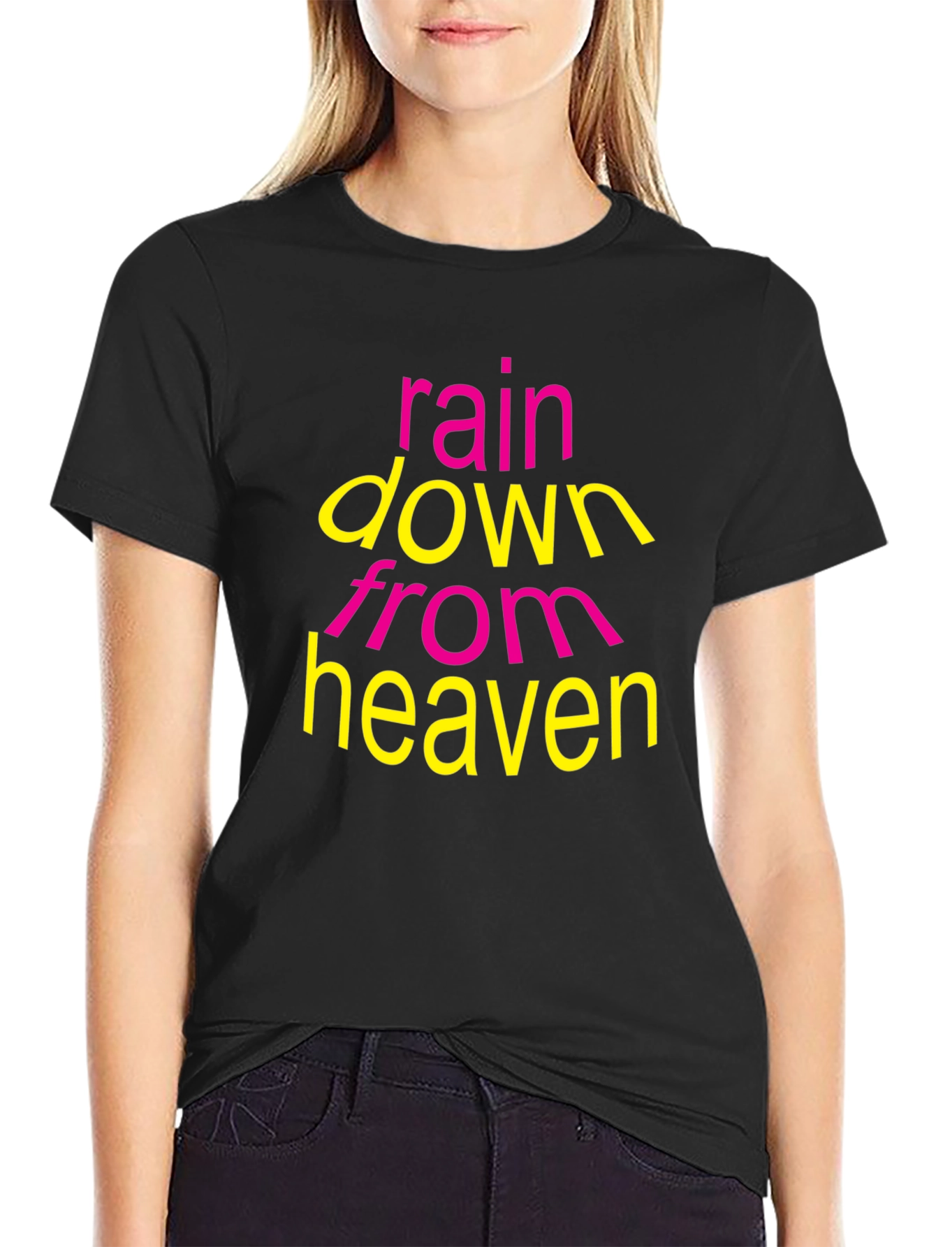Rain Down From Heaven Graphic T-Shirt - Black