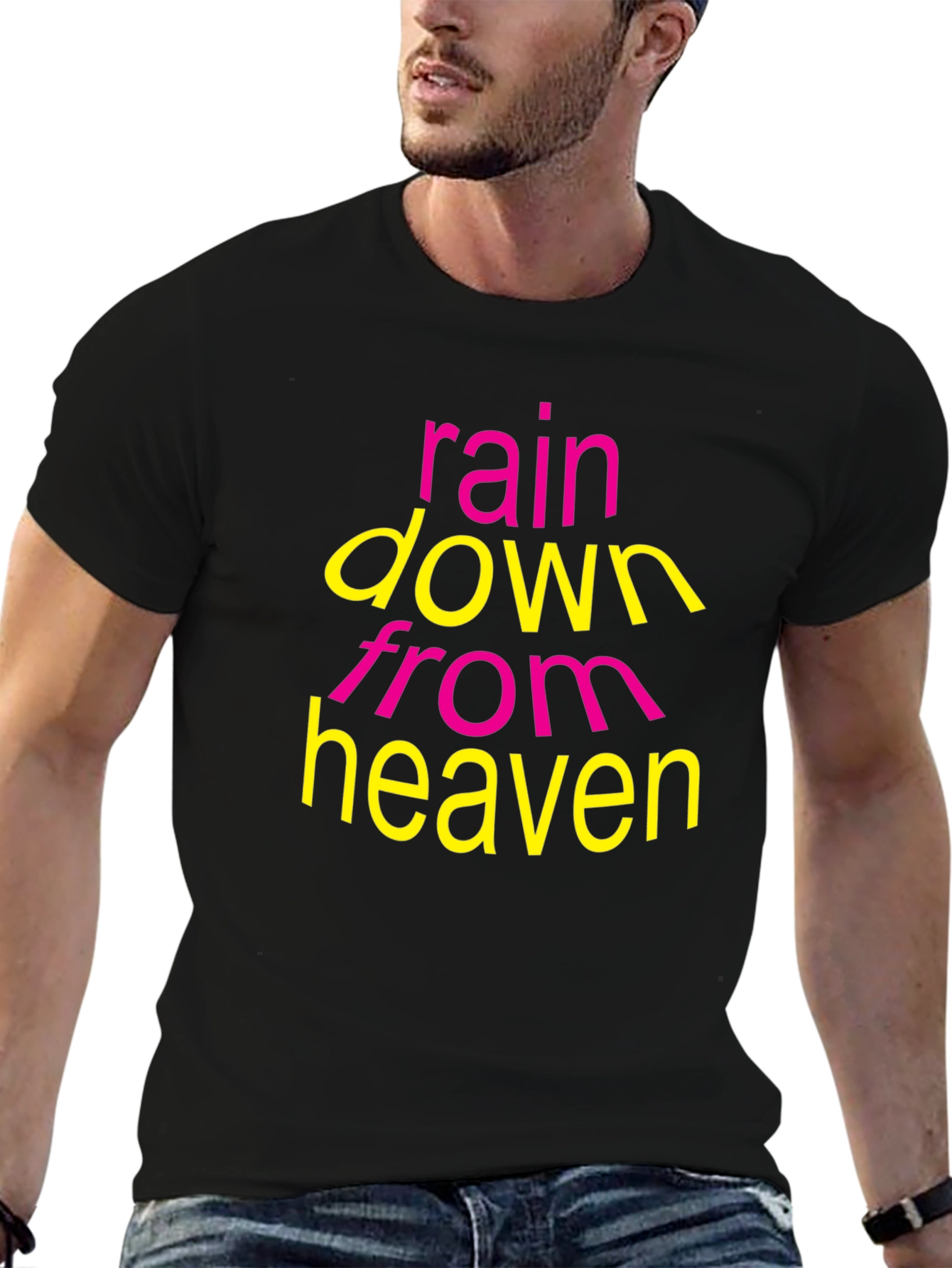 Rain Down From Heaven Graphic T-Shirt - Black