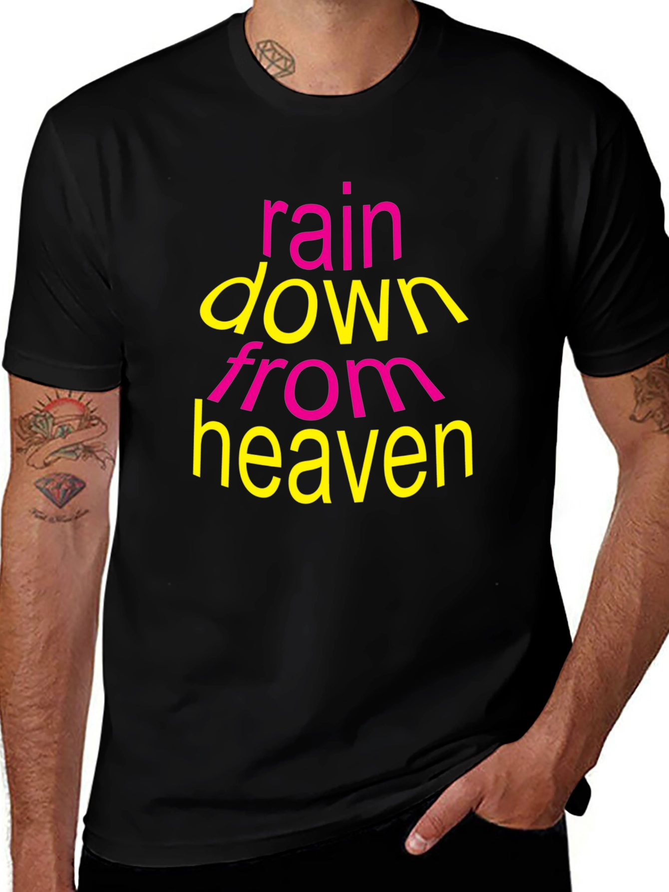 Rain Down From Heaven Graphic T-Shirt - Black