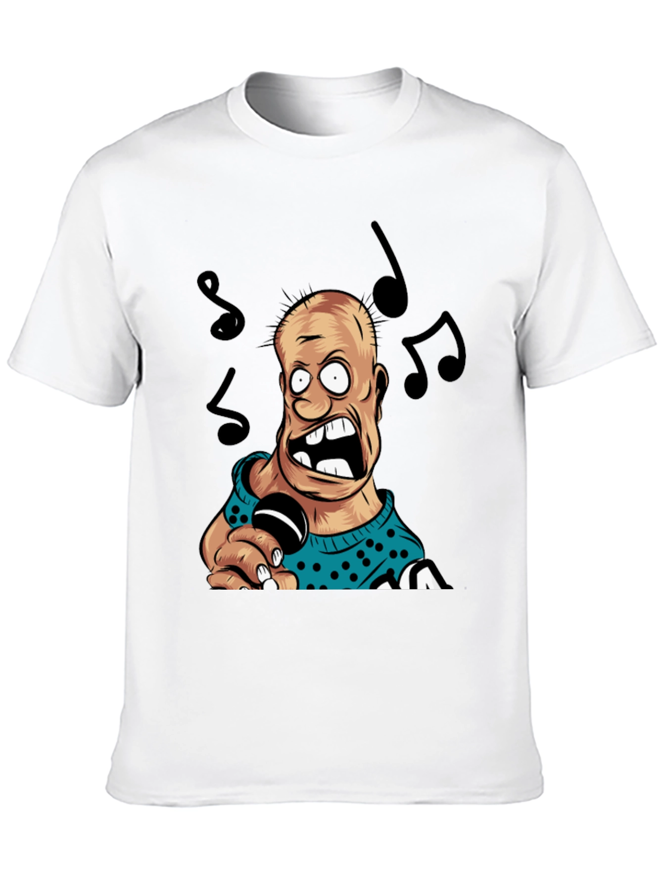 Cartoon Singer Black T-Shirt