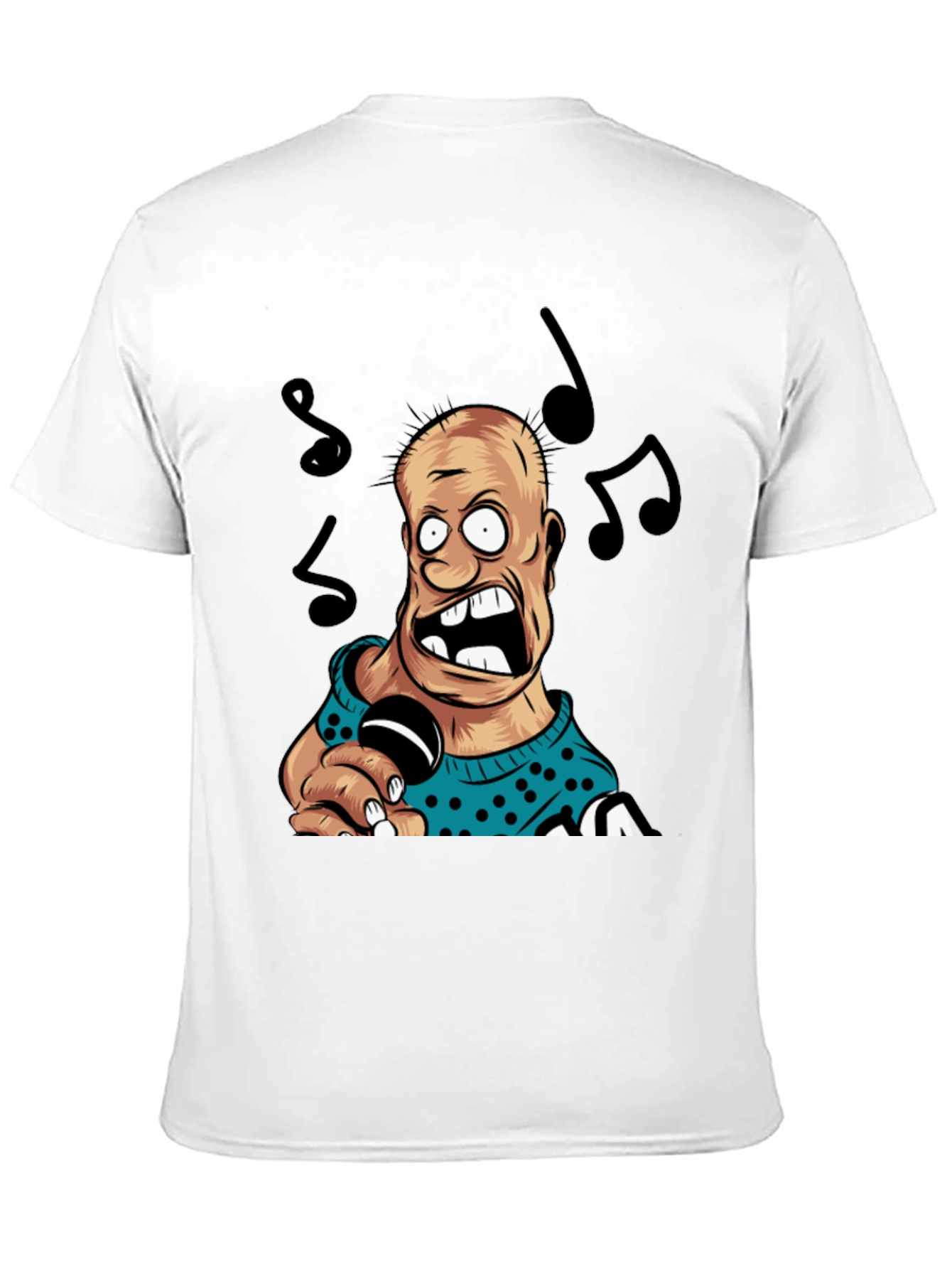 Cartoon Singer Black T-Shirt