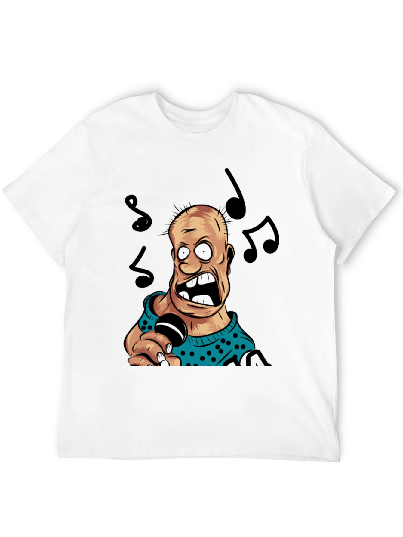 Cartoon Singer Black T-Shirt
