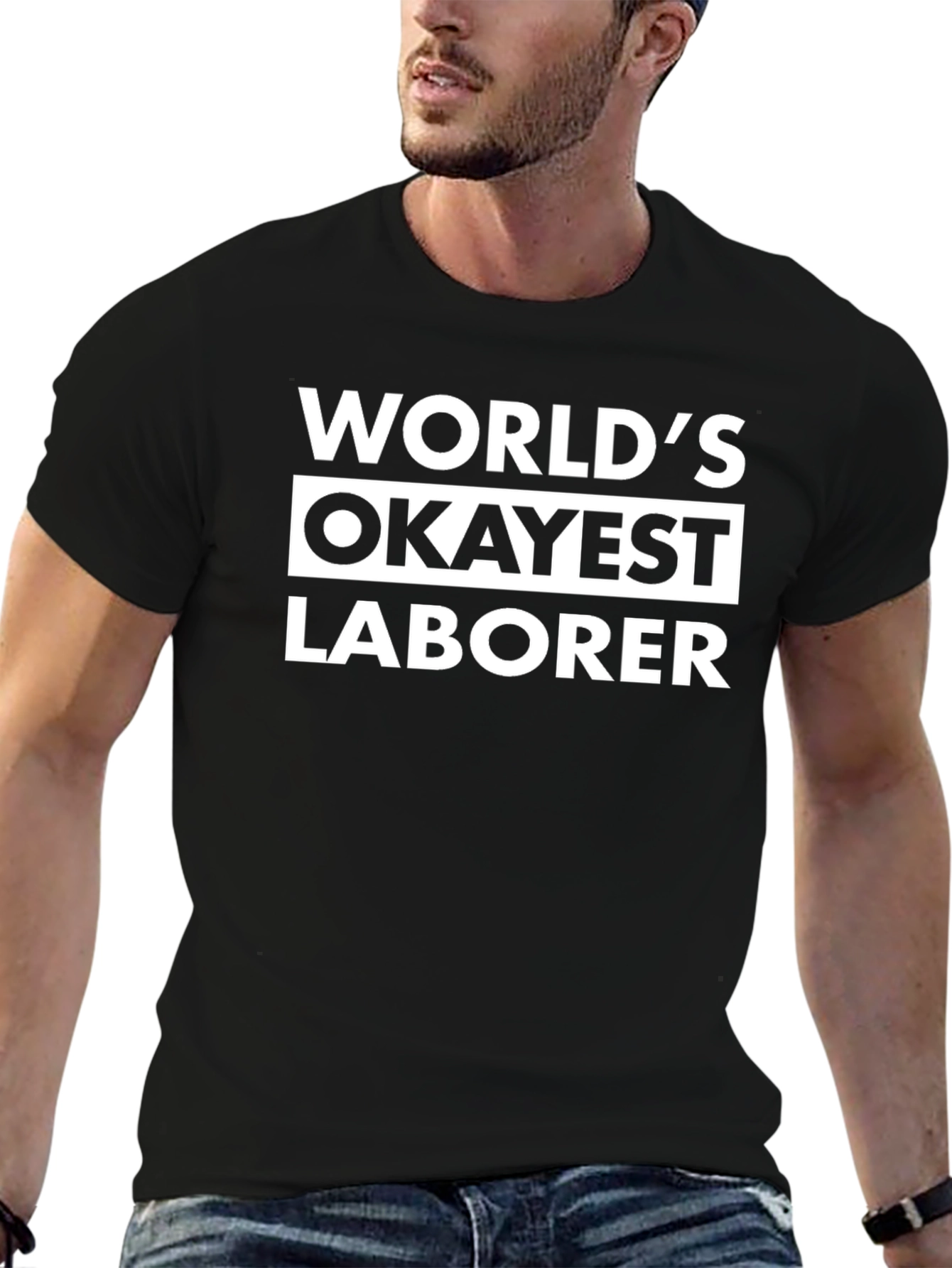 Worlds Okayest Laborer Funny Graphic T-Shirt