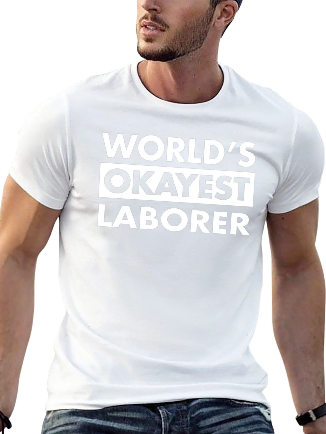 Worlds Okayest Laborer Funny Graphic T-Shirt