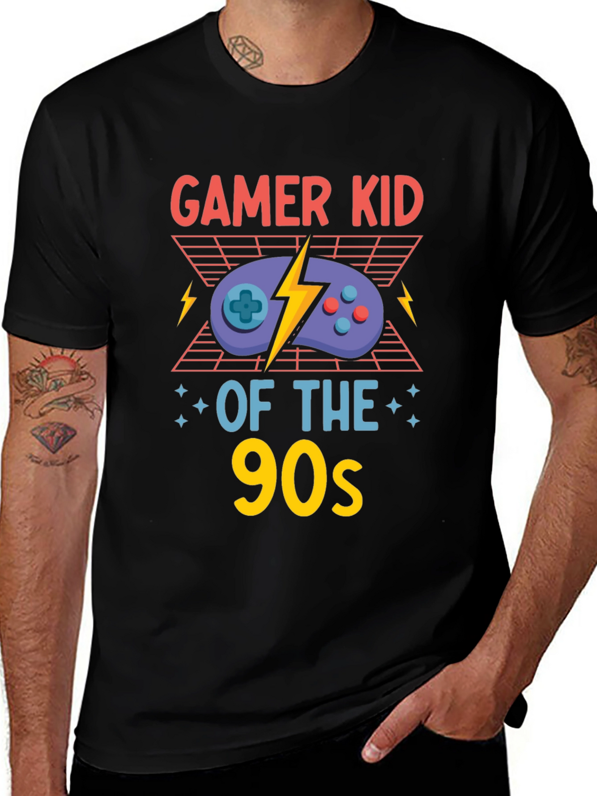 Gamer Kid of the 90s Black T-Shirt