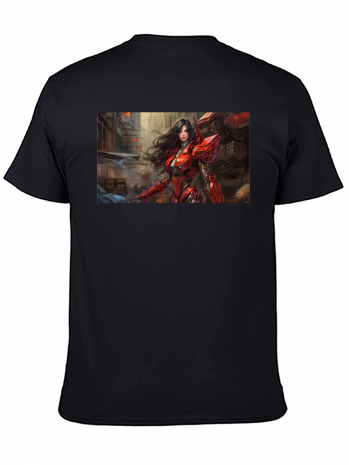 Sci-Fi Armor Girl T-Shirt - Black