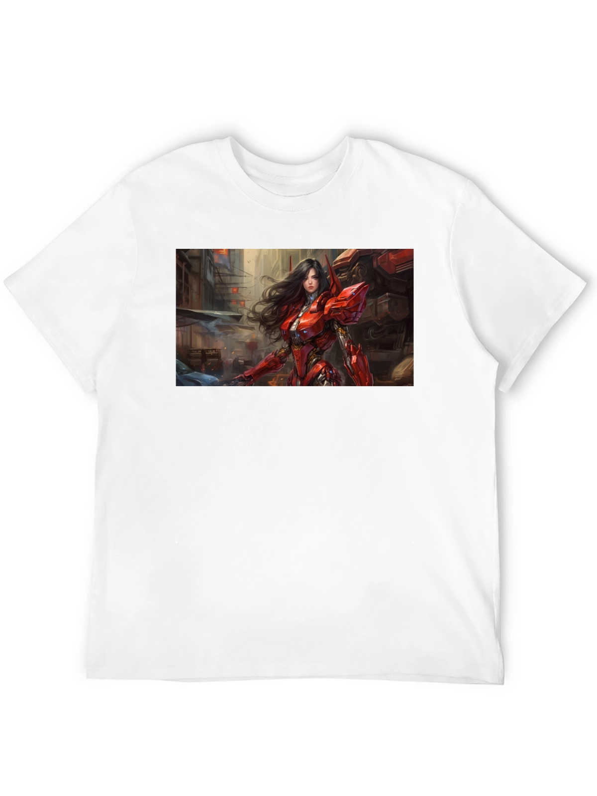 Sci-Fi Armor Girl T-Shirt - Black