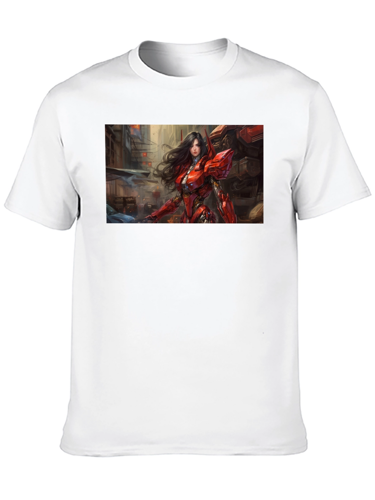 Sci-Fi Armor Girl T-Shirt - Black