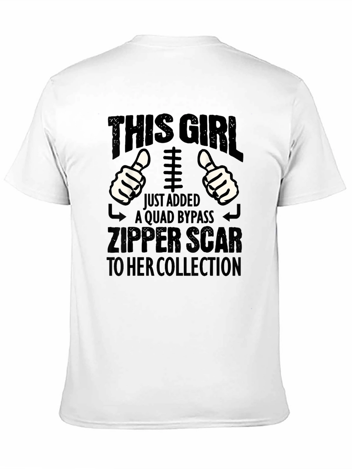 Quad Bypass Zipper Scar Funny Graphic T-Shirt