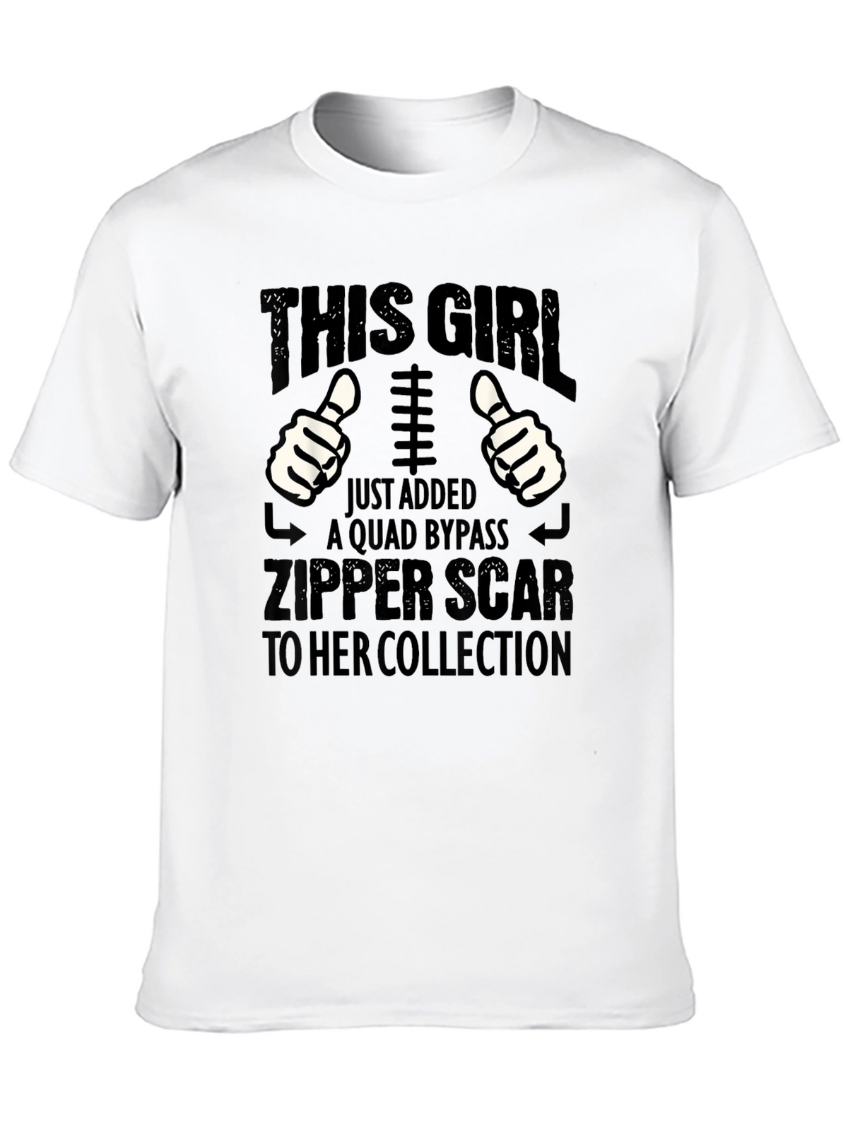 Quad Bypass Zipper Scar Funny Graphic T-Shirt