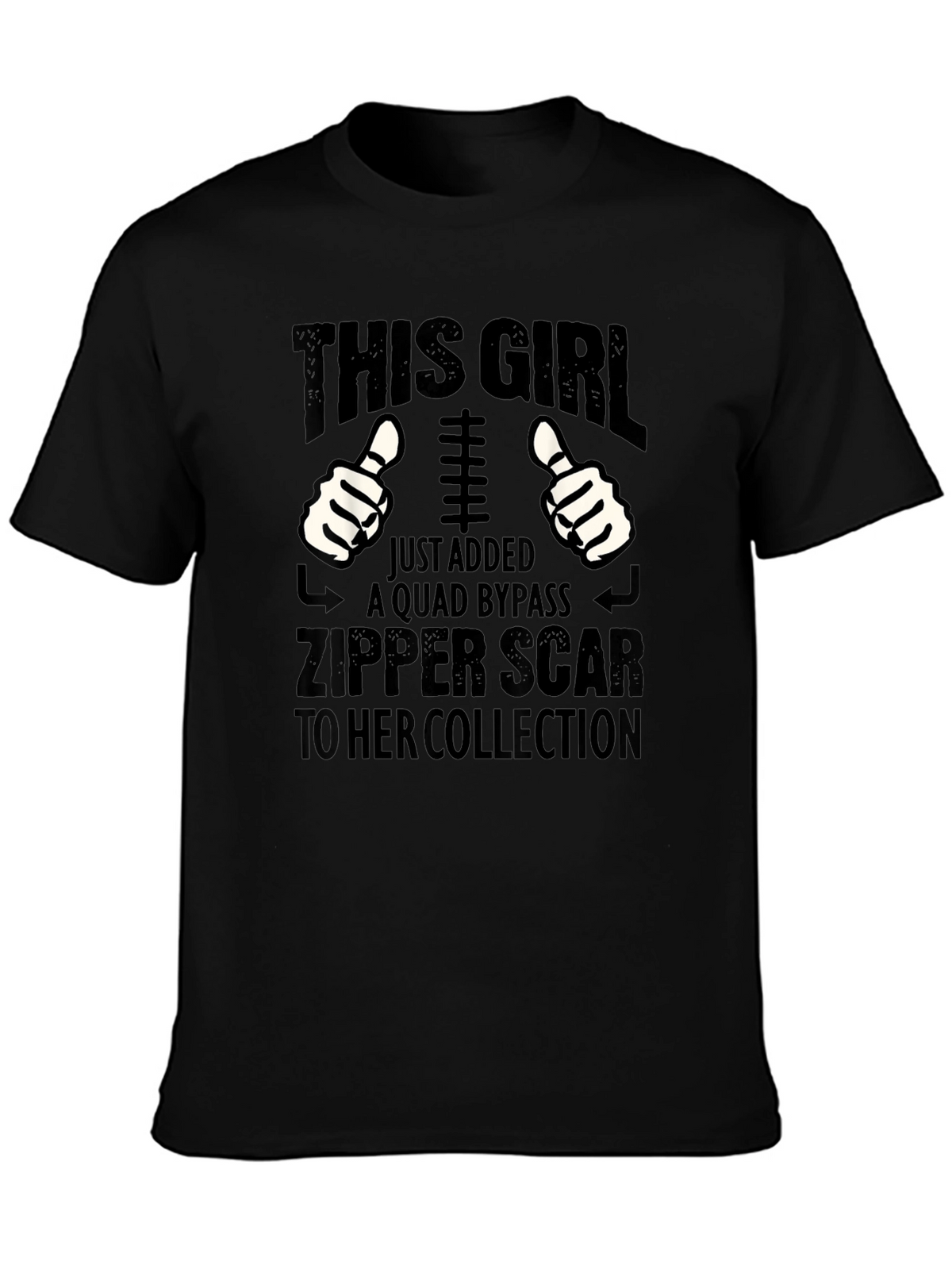 Quad Bypass Zipper Scar Funny Graphic T-Shirt