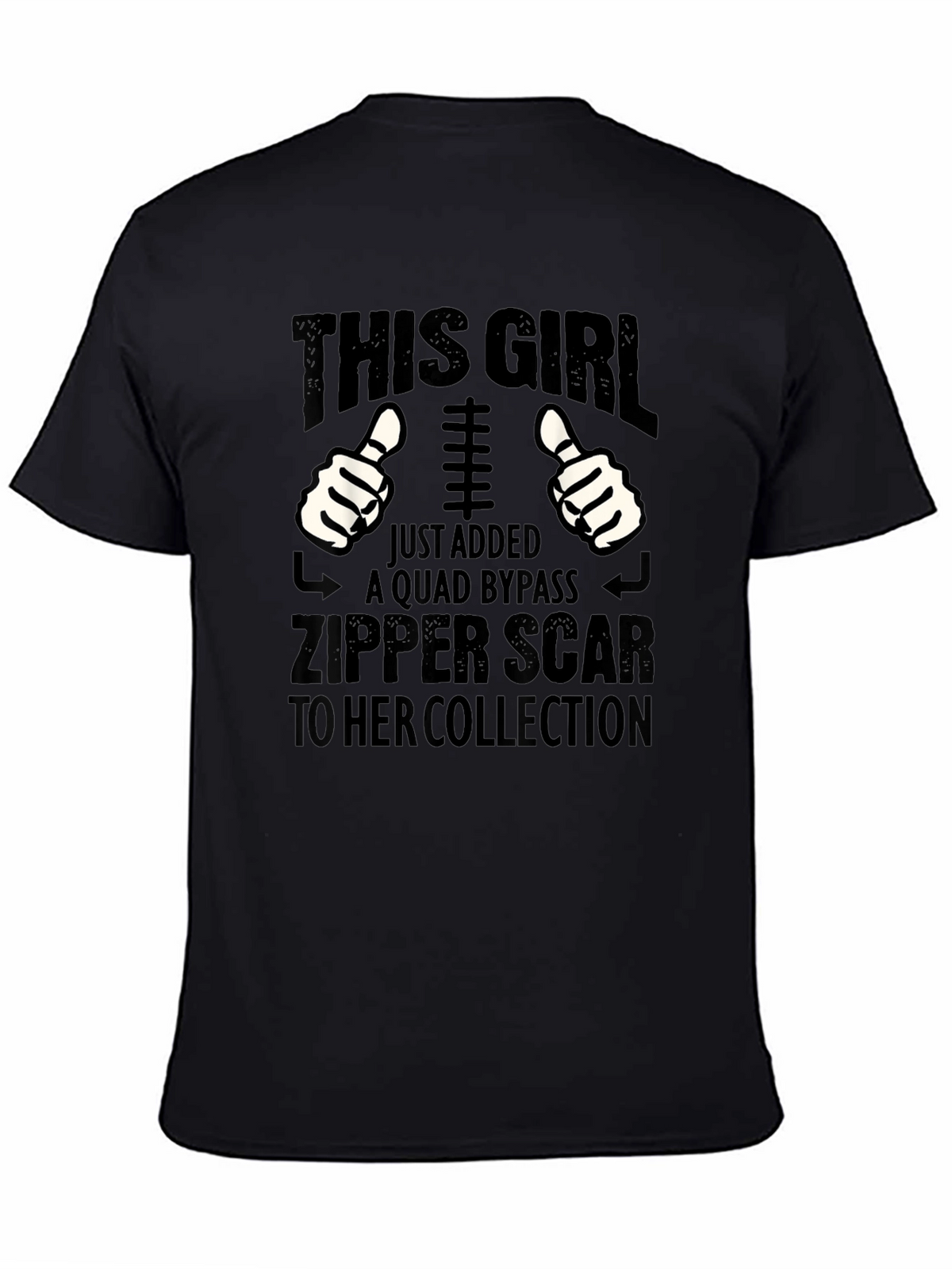 Quad Bypass Zipper Scar Funny Graphic T-Shirt