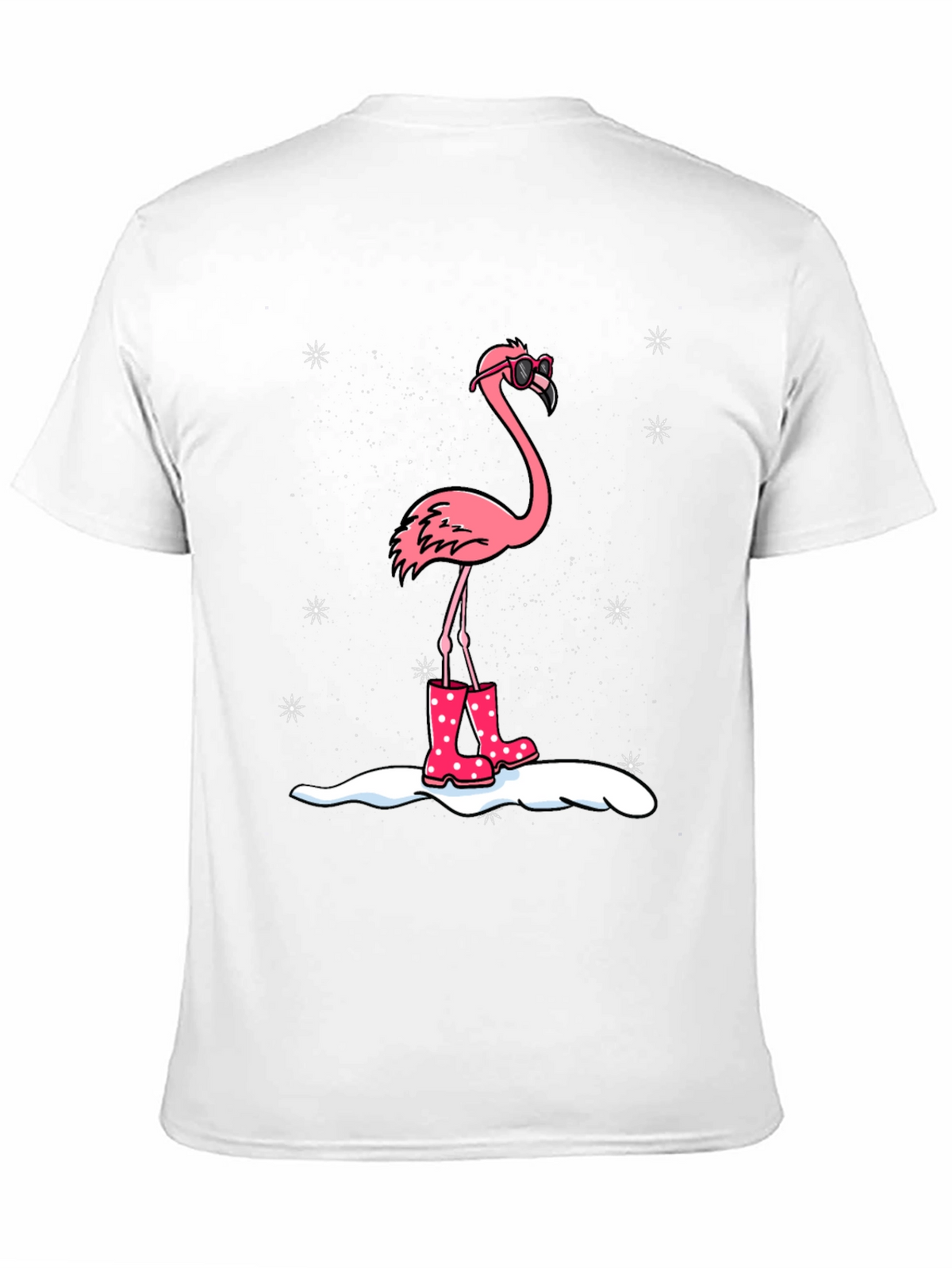Flamingo in Boots Black T-Shirt