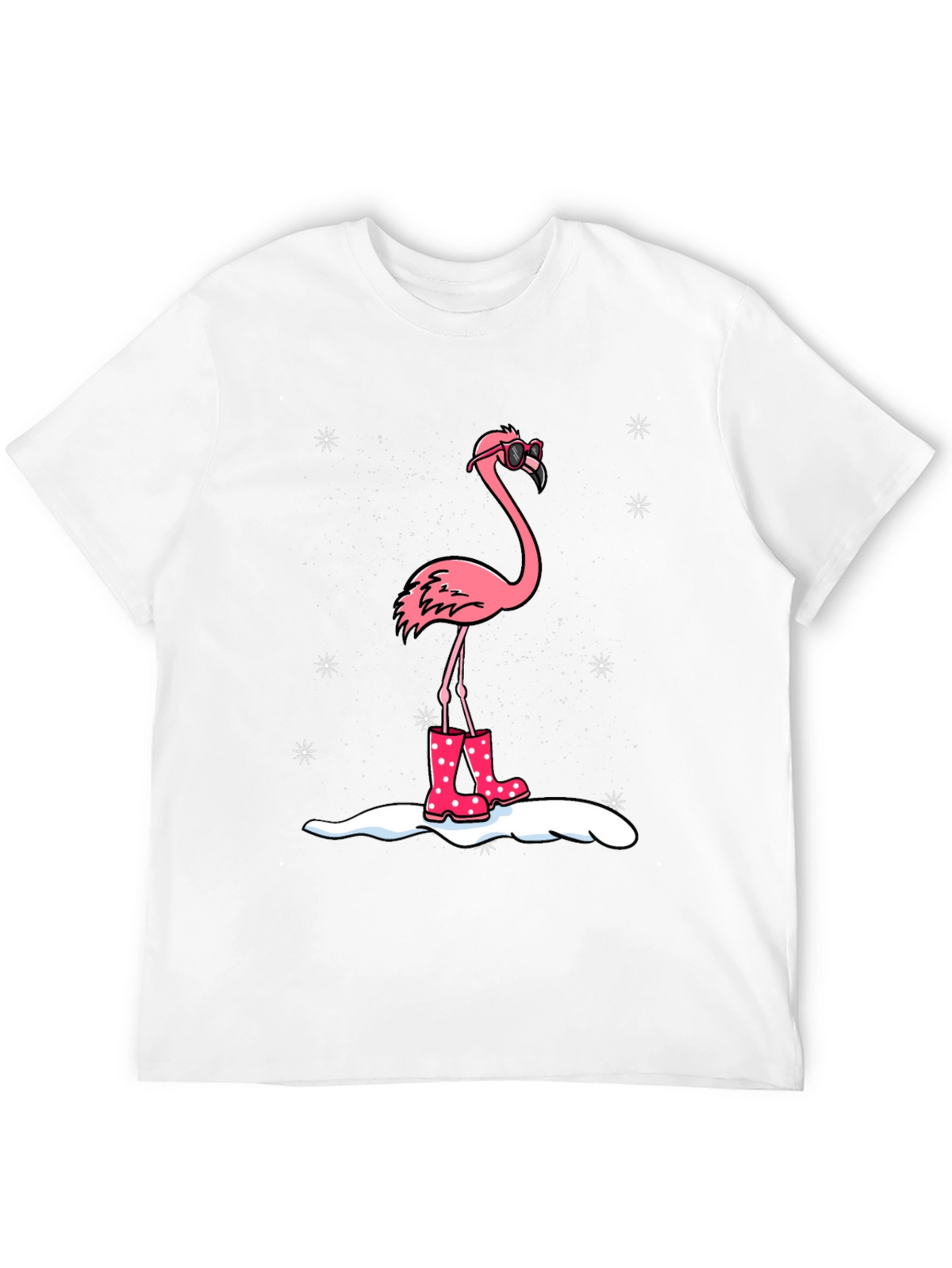 Flamingo in Boots Black T-Shirt