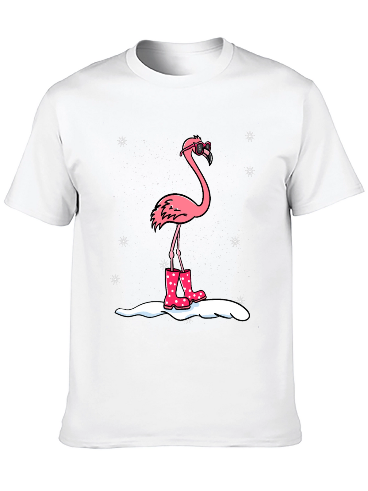 Flamingo in Boots Black T-Shirt