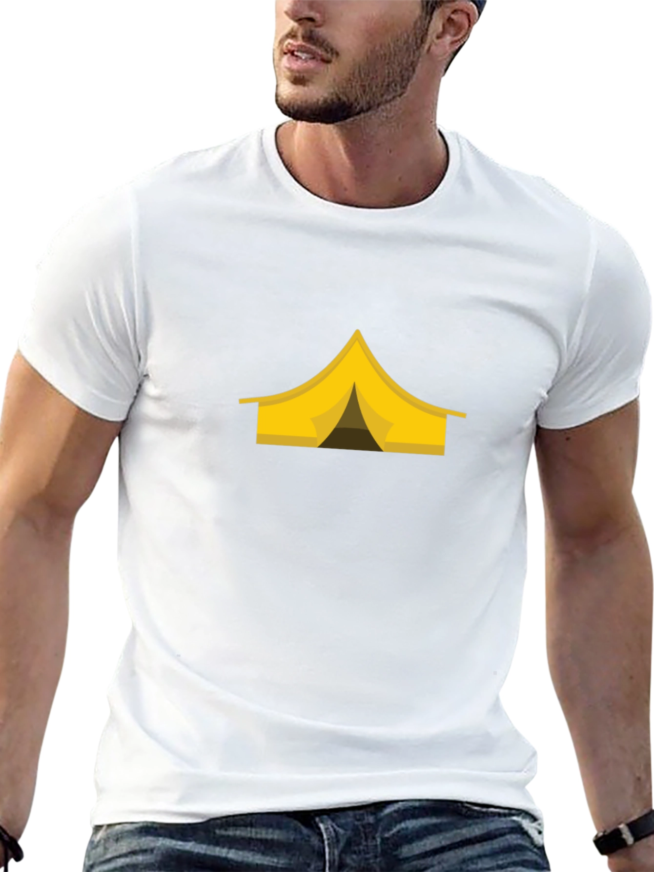Camping Tent Graphic Tee - Black