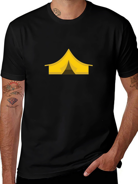 Camping Tent Graphic Tee - Black