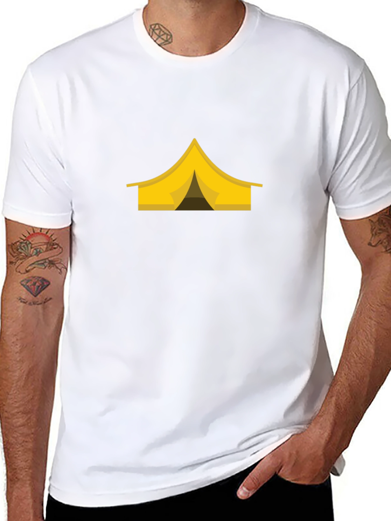 Camping Tent Graphic Tee - Black