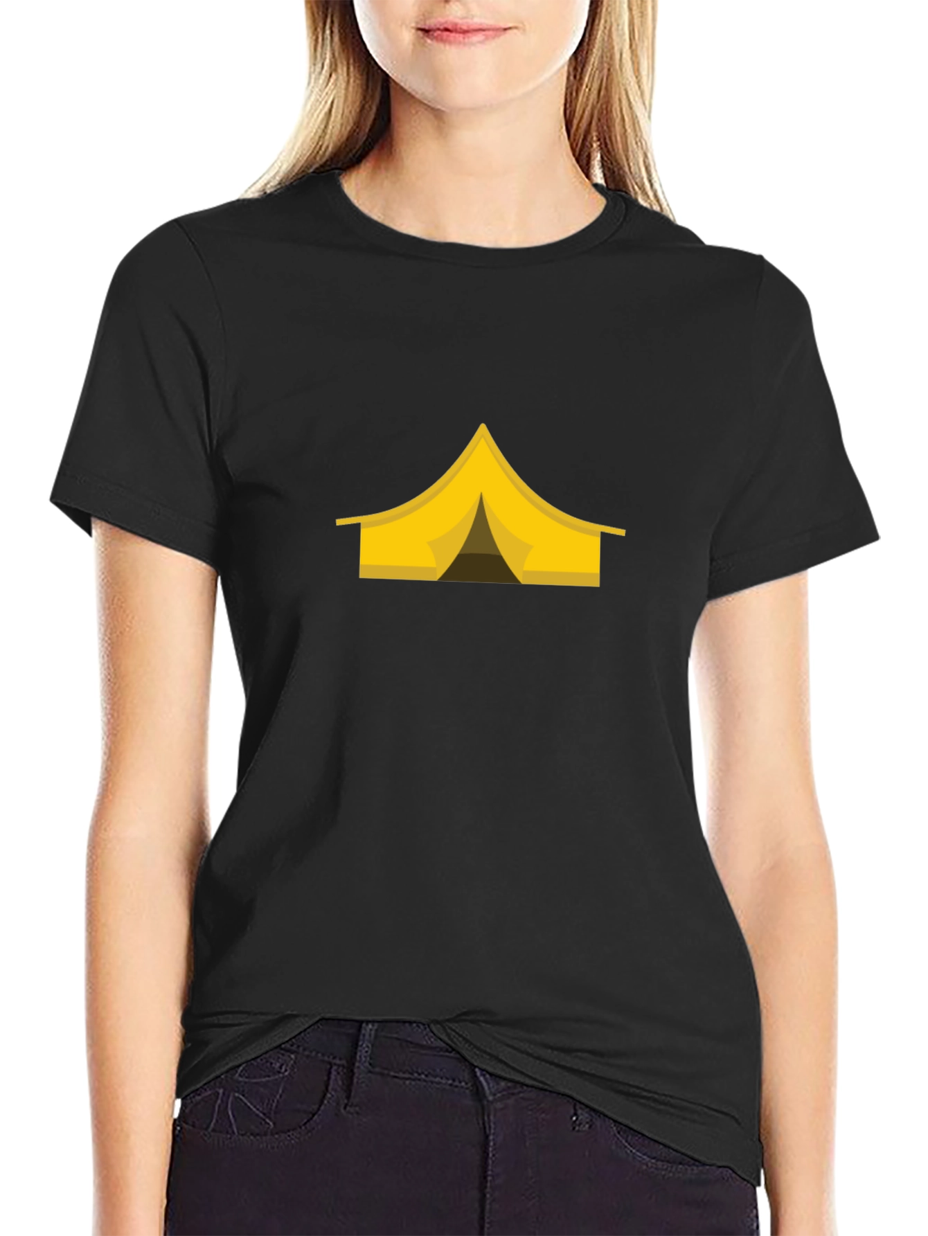 Camping Tent Graphic Tee - Black