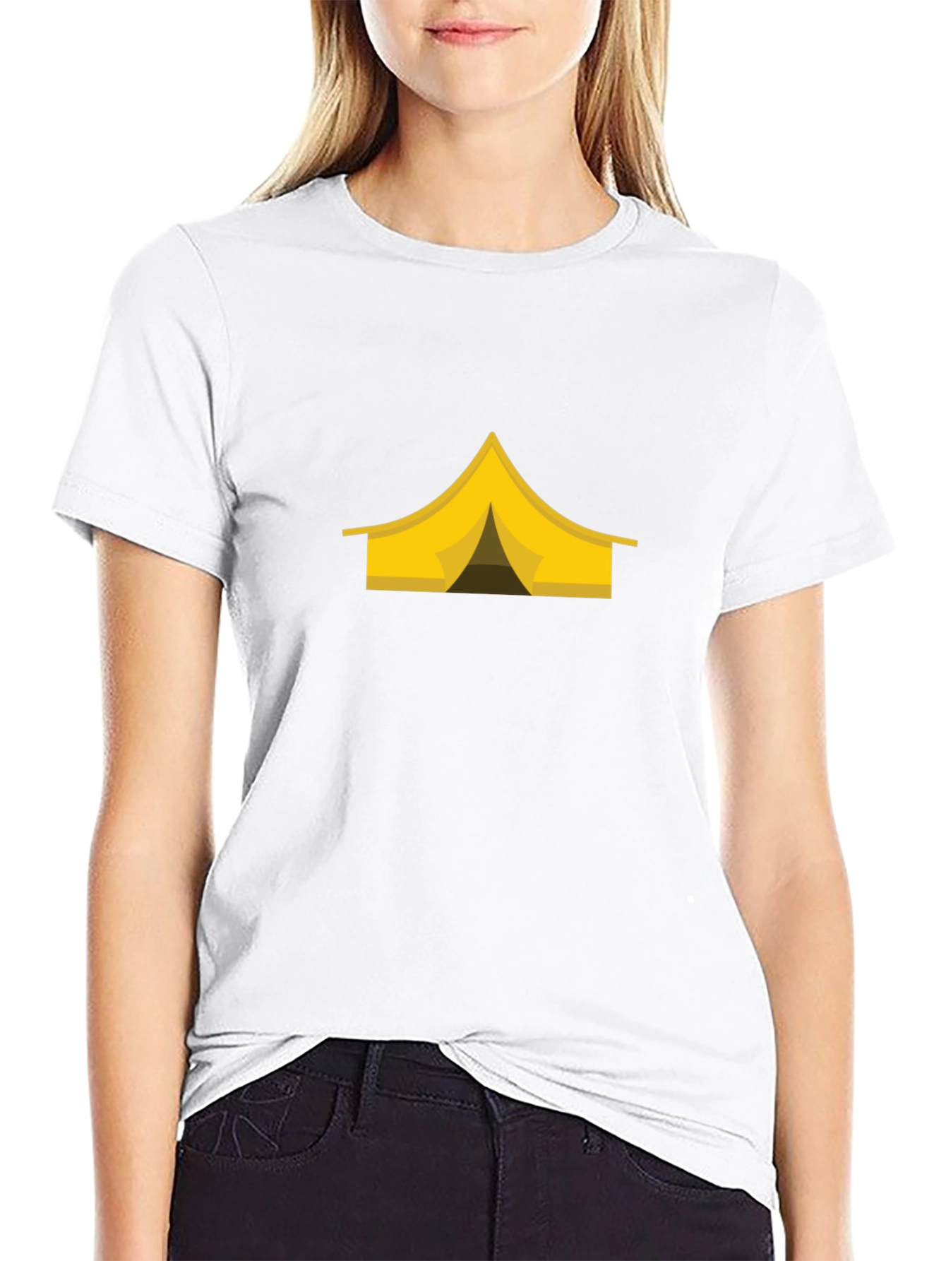 Camping Tent Graphic Tee - Black
