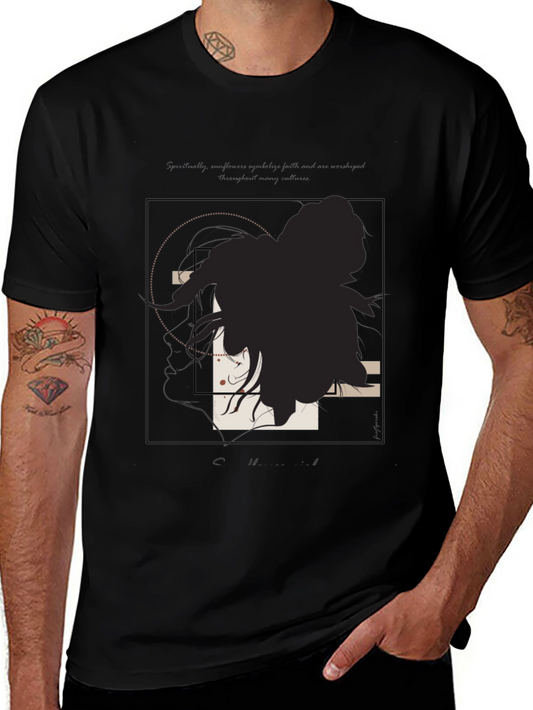 Abstract Anime Graphic Black Tee