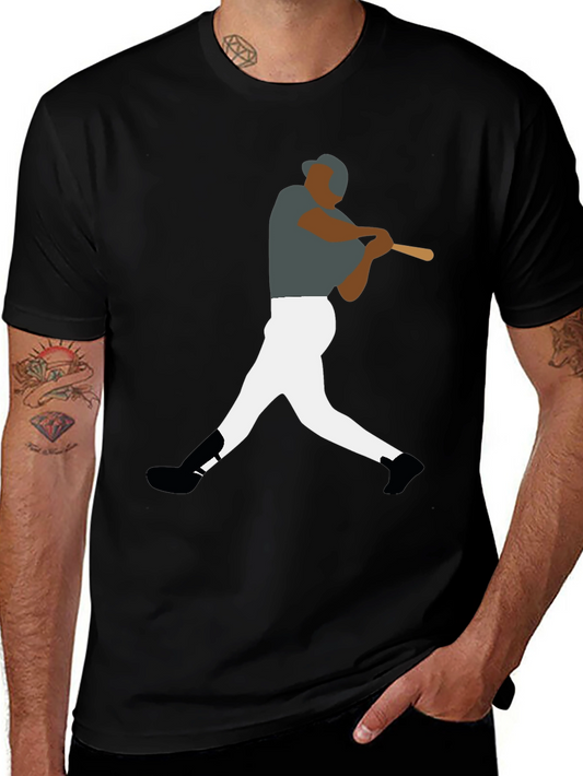 Baseball Player Graphic Tee - Sporty Style