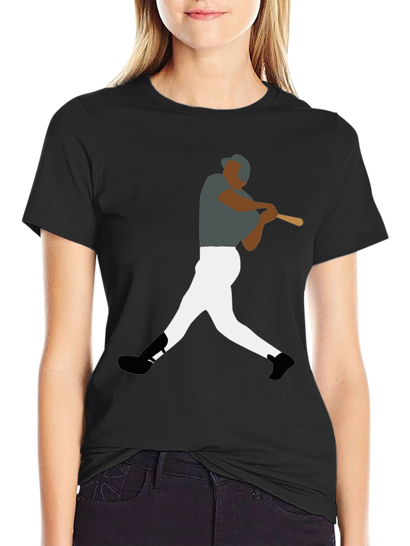Baseball Player Graphic Tee - Sporty Style