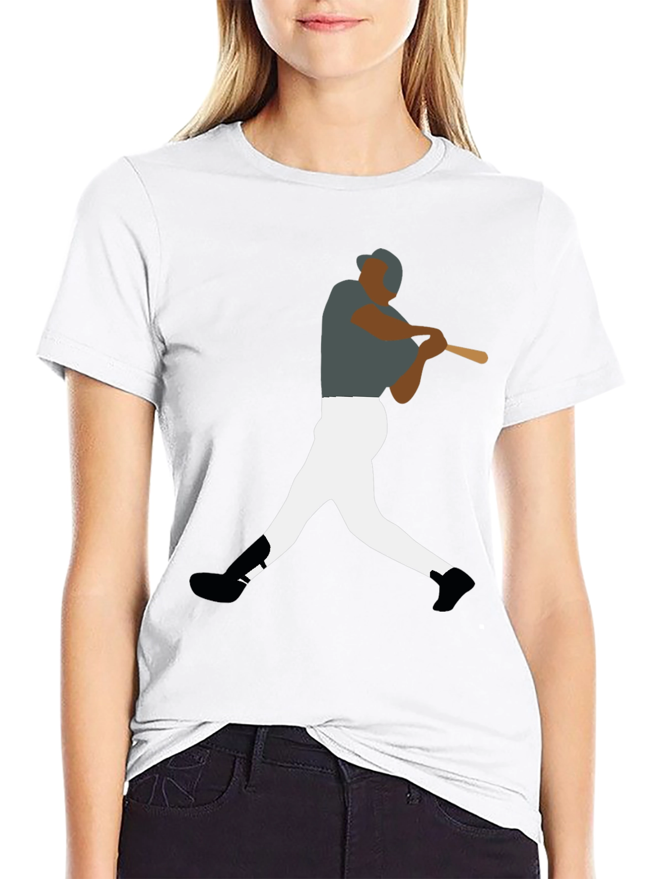 Baseball Player Graphic Tee - Sporty Style
