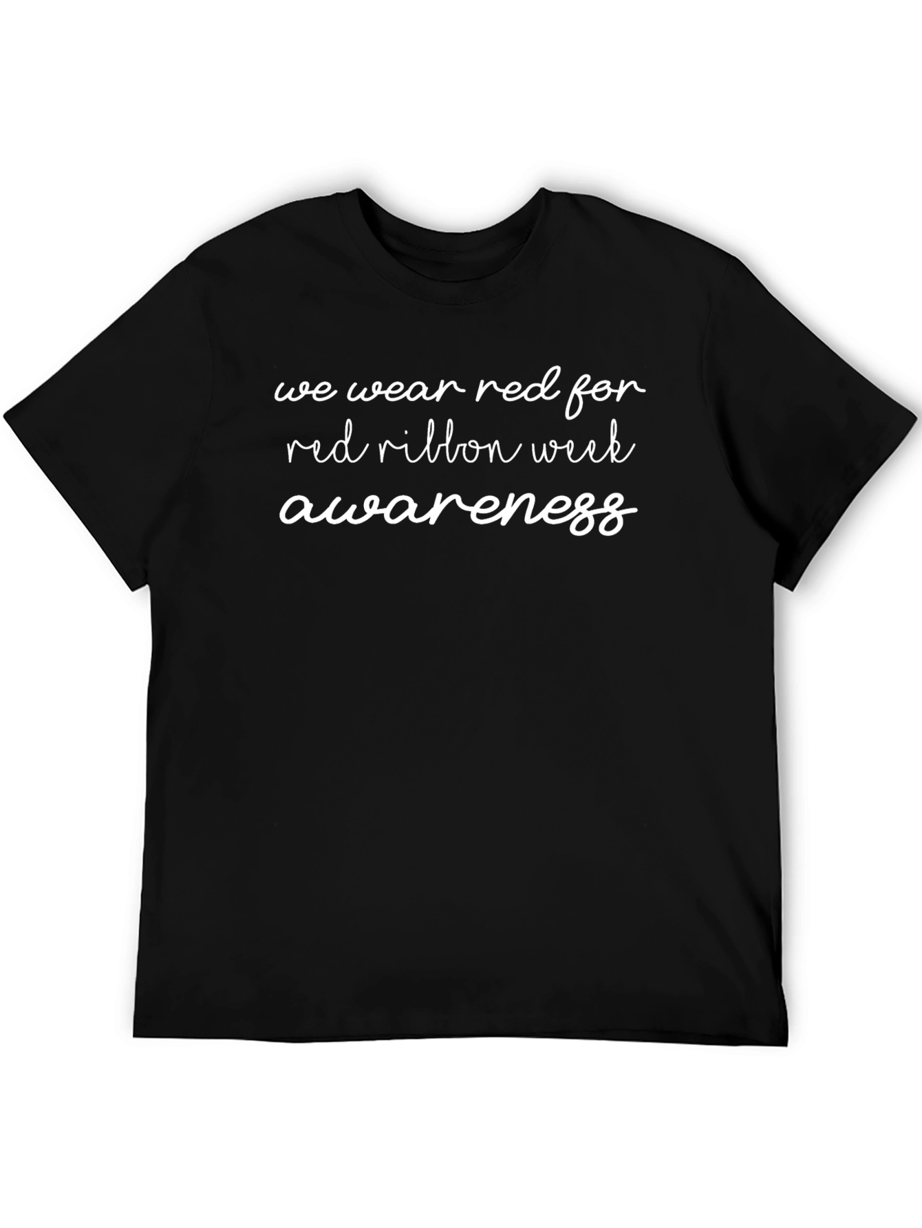 Red Ribbon Week Awareness Black T-Shirt
