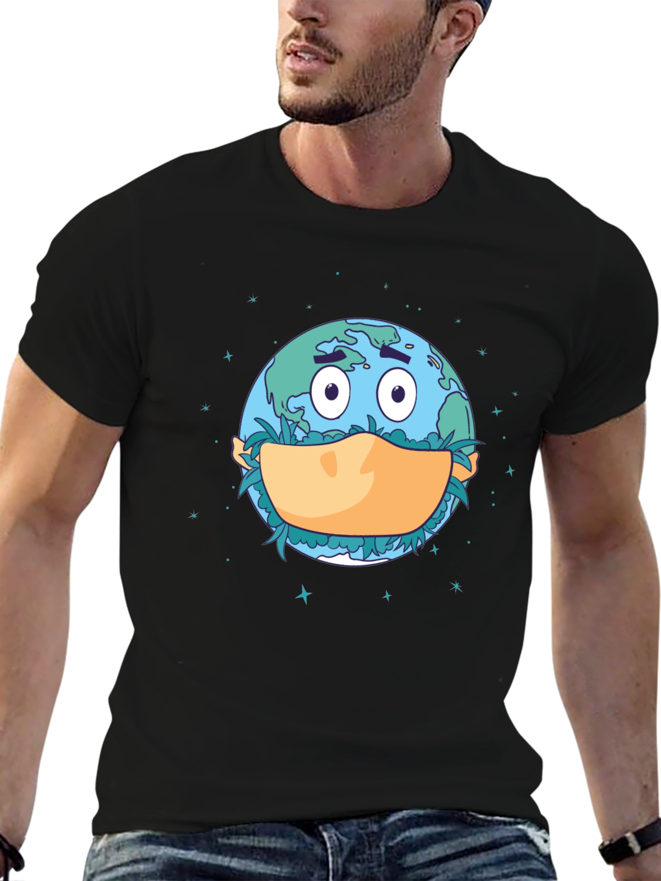 Earth Wearing Mask T-Shirt - Stay Safe