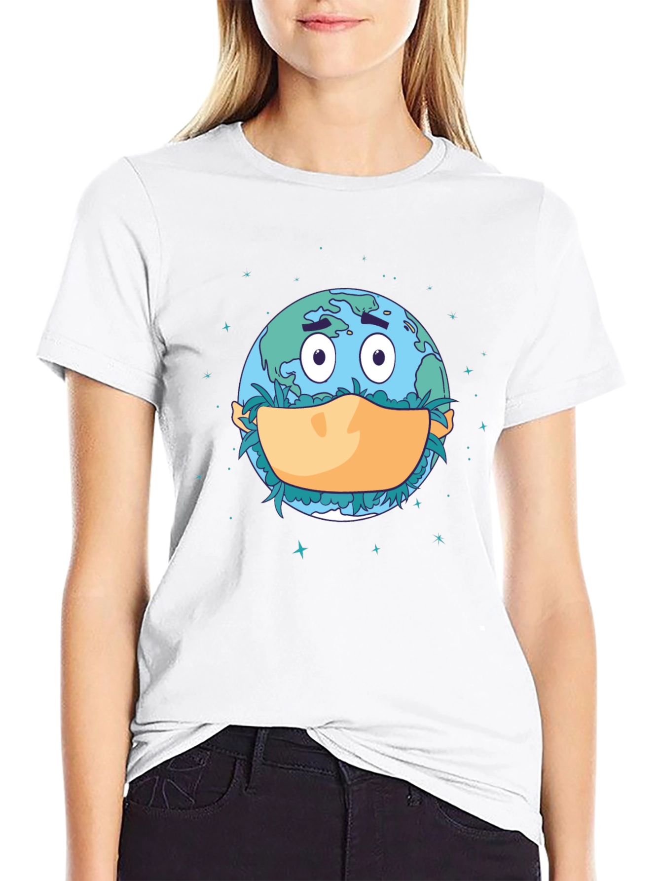 Earth Wearing Mask T-Shirt - Stay Safe