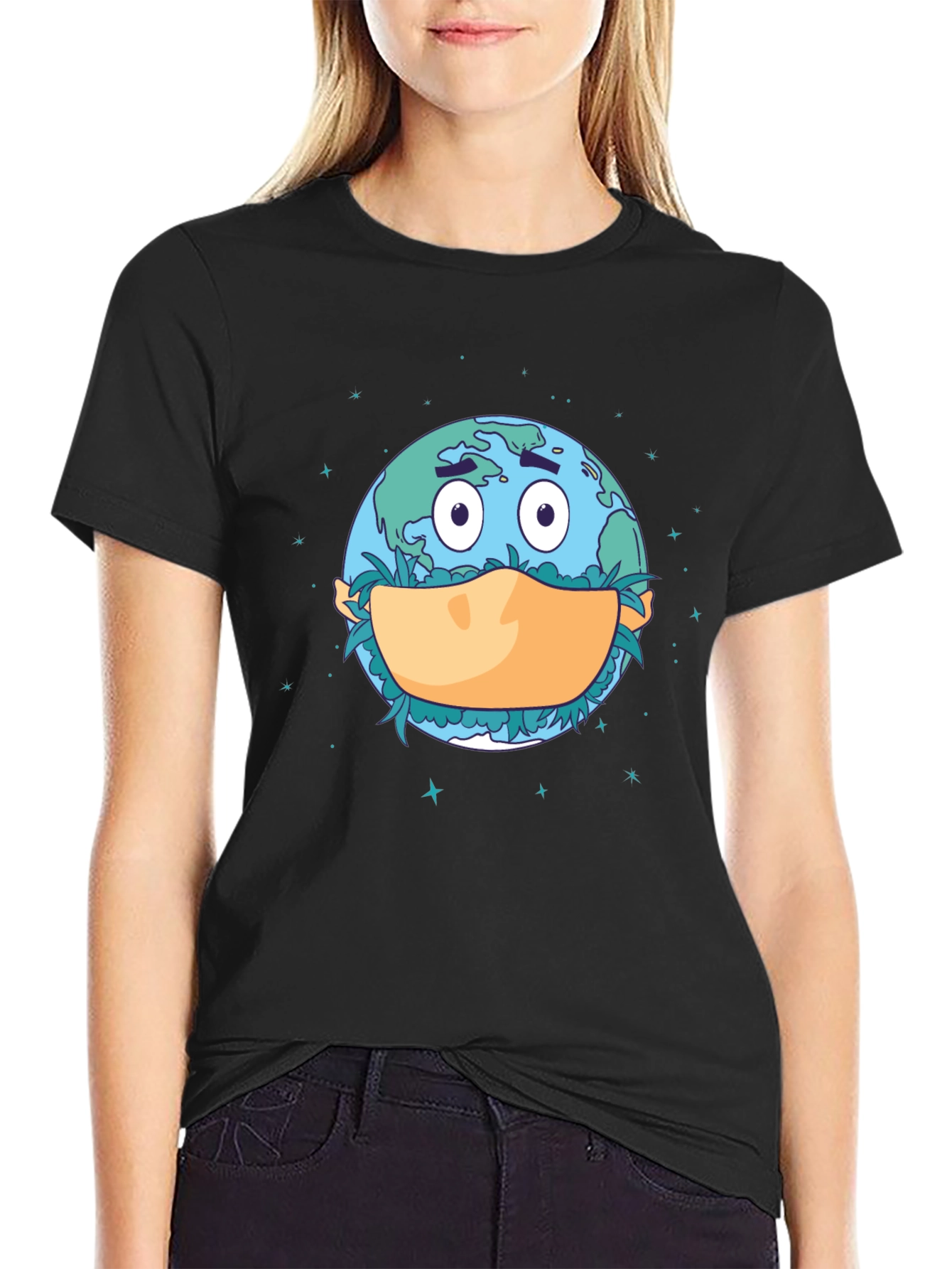 Earth Wearing Mask T-Shirt - Stay Safe