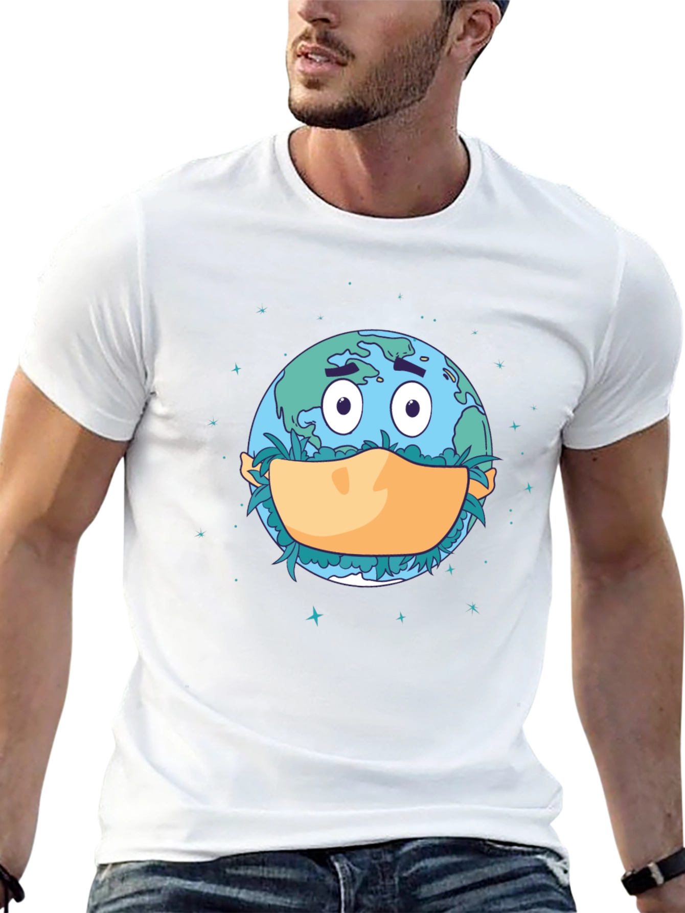 Earth Wearing Mask T-Shirt - Stay Safe