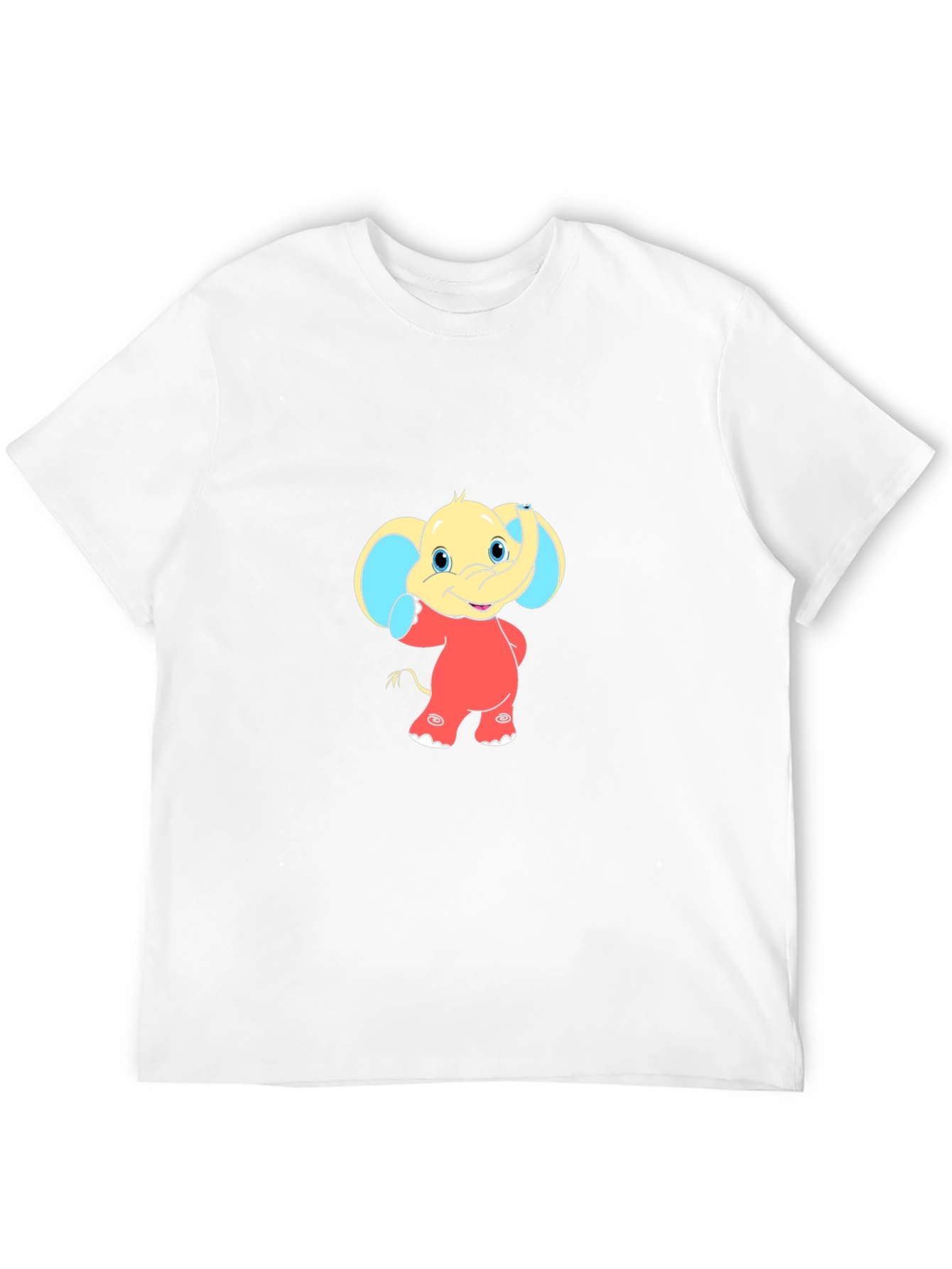 Cartoon Elephant Graphic Tee - Black
