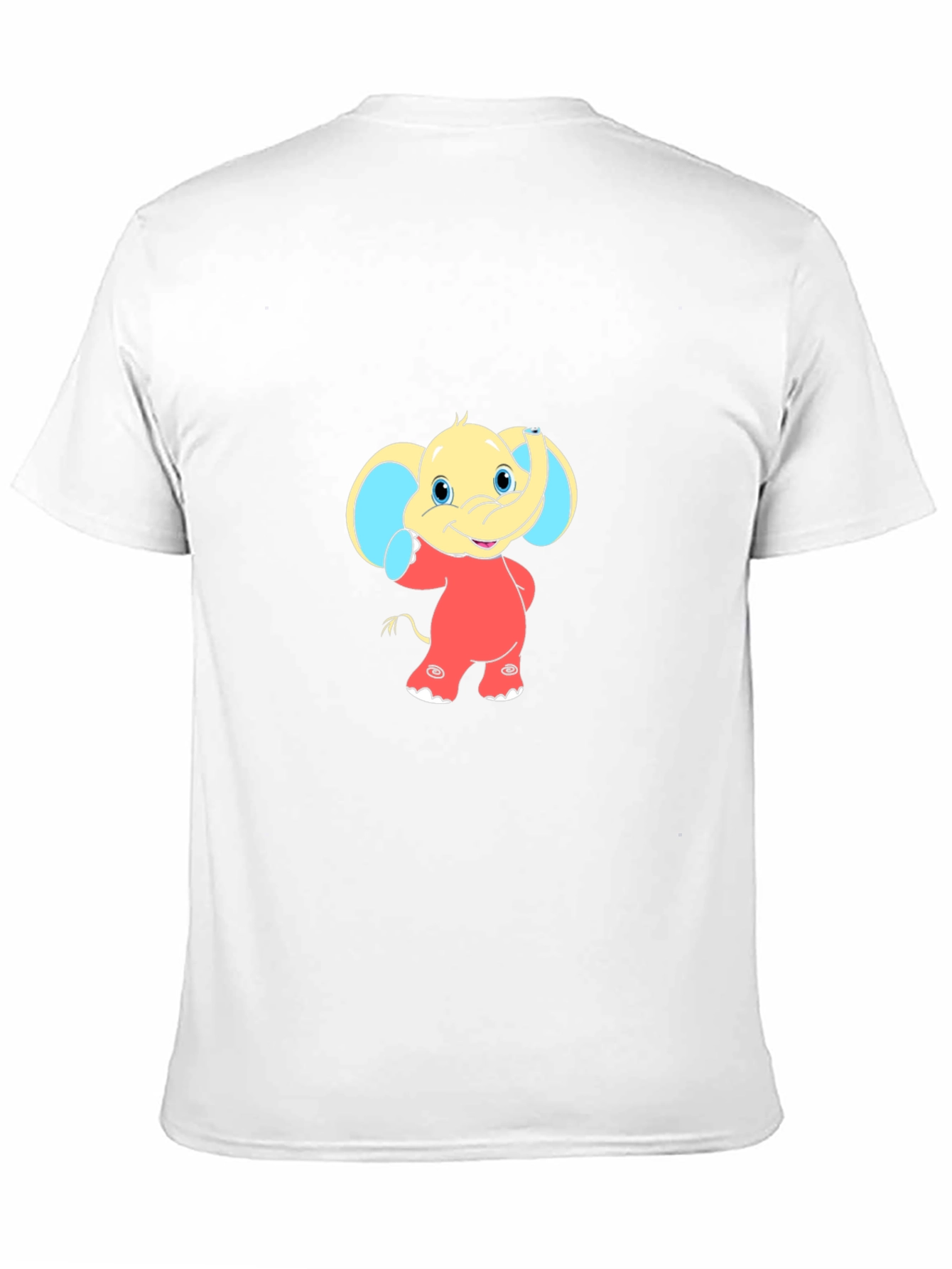 Cartoon Elephant Graphic Tee - Black