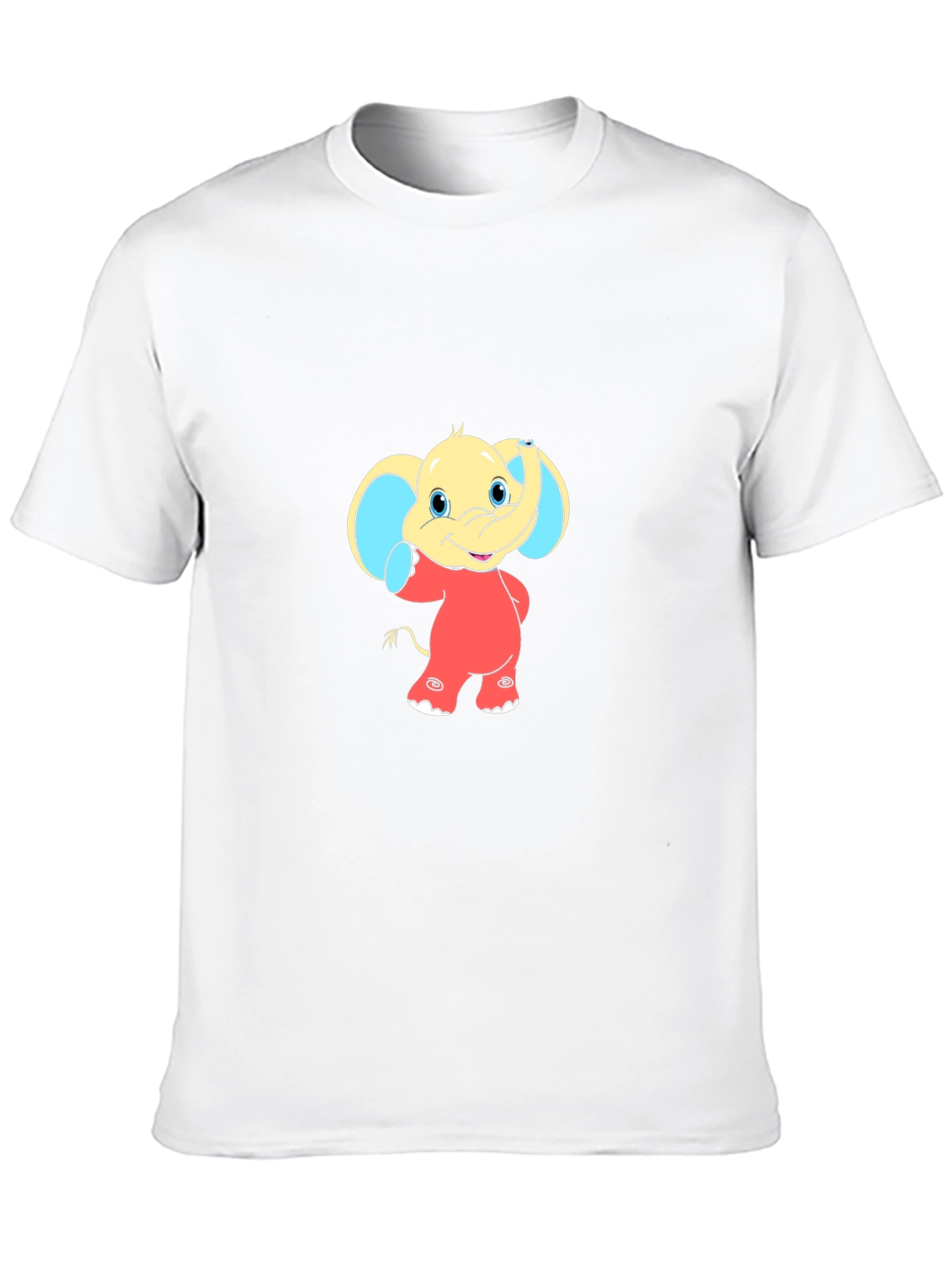 Cartoon Elephant Graphic Tee - Black