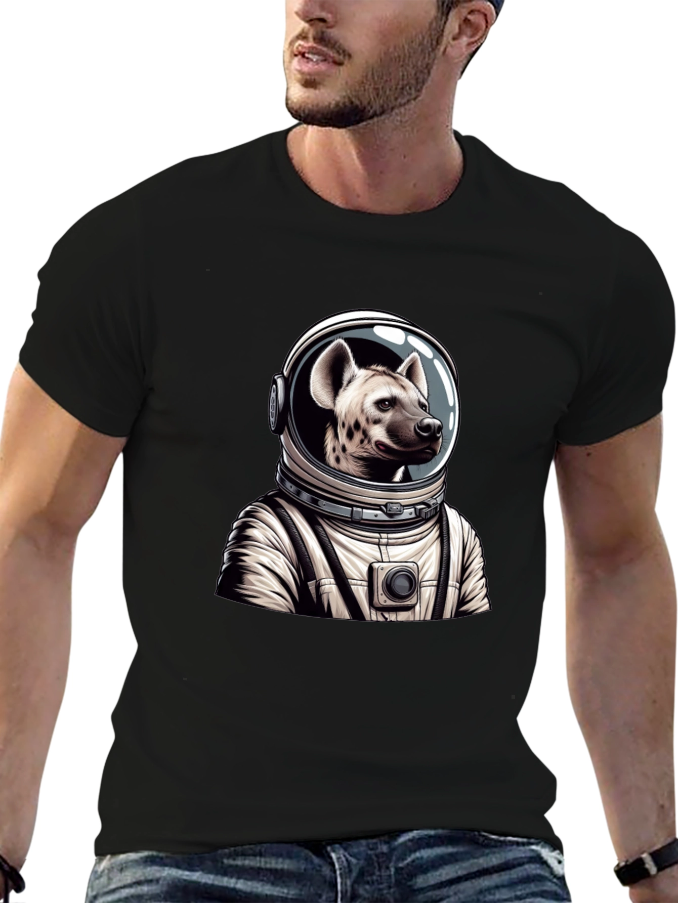 Hyena Astronaut Black T-Shirt