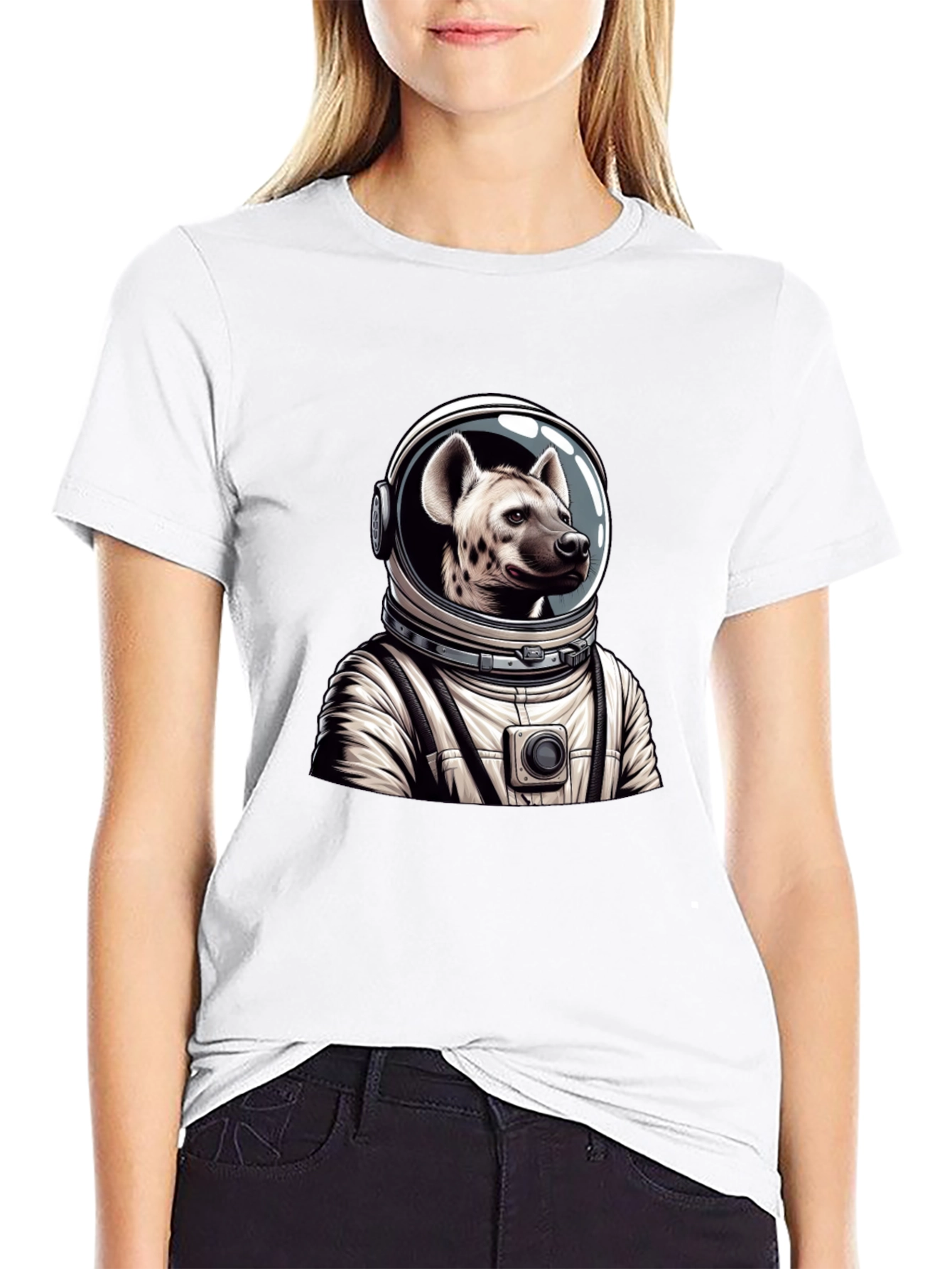 Hyena Astronaut Black T-Shirt
